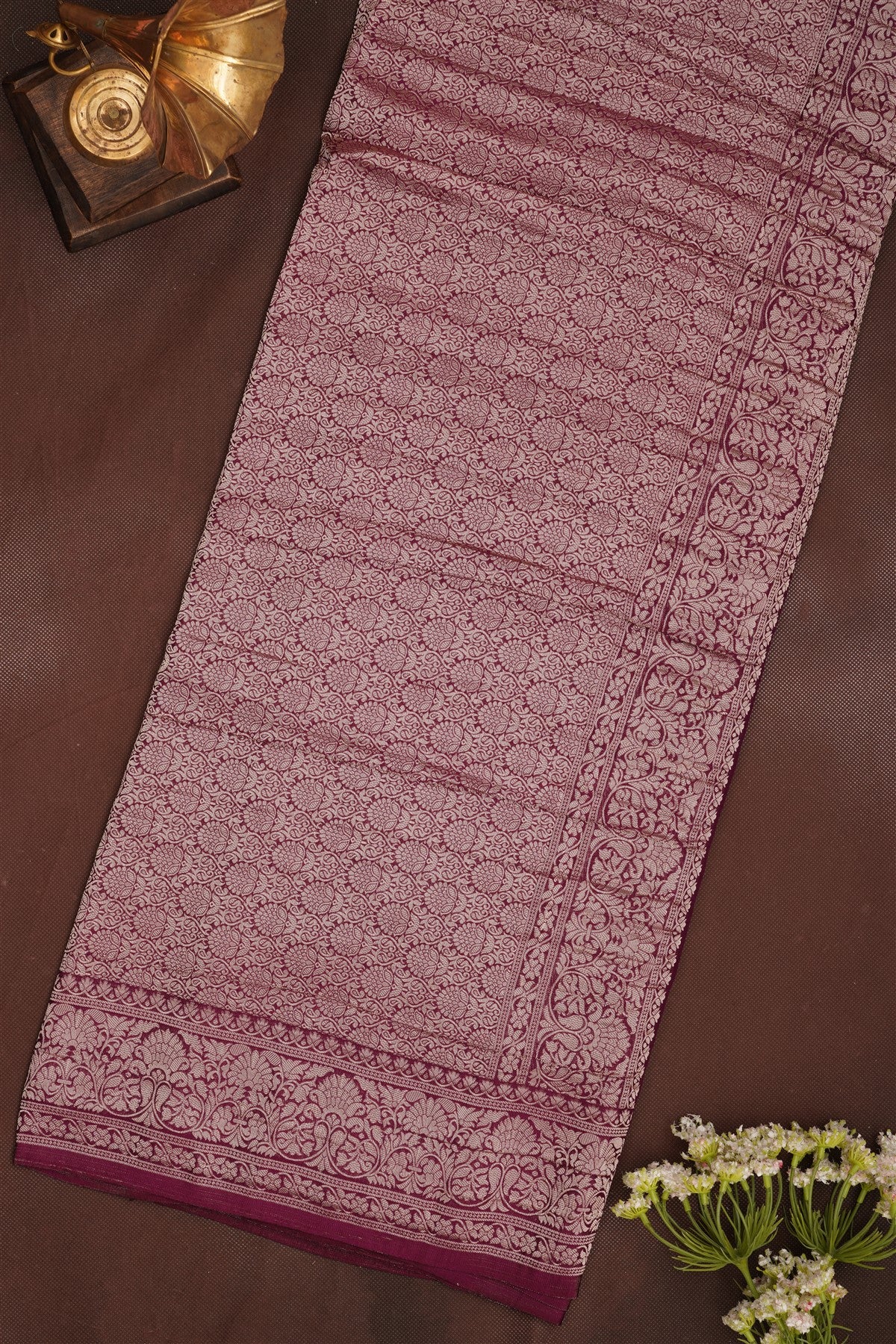 Banarasi Georgette Light Olive Green Saree