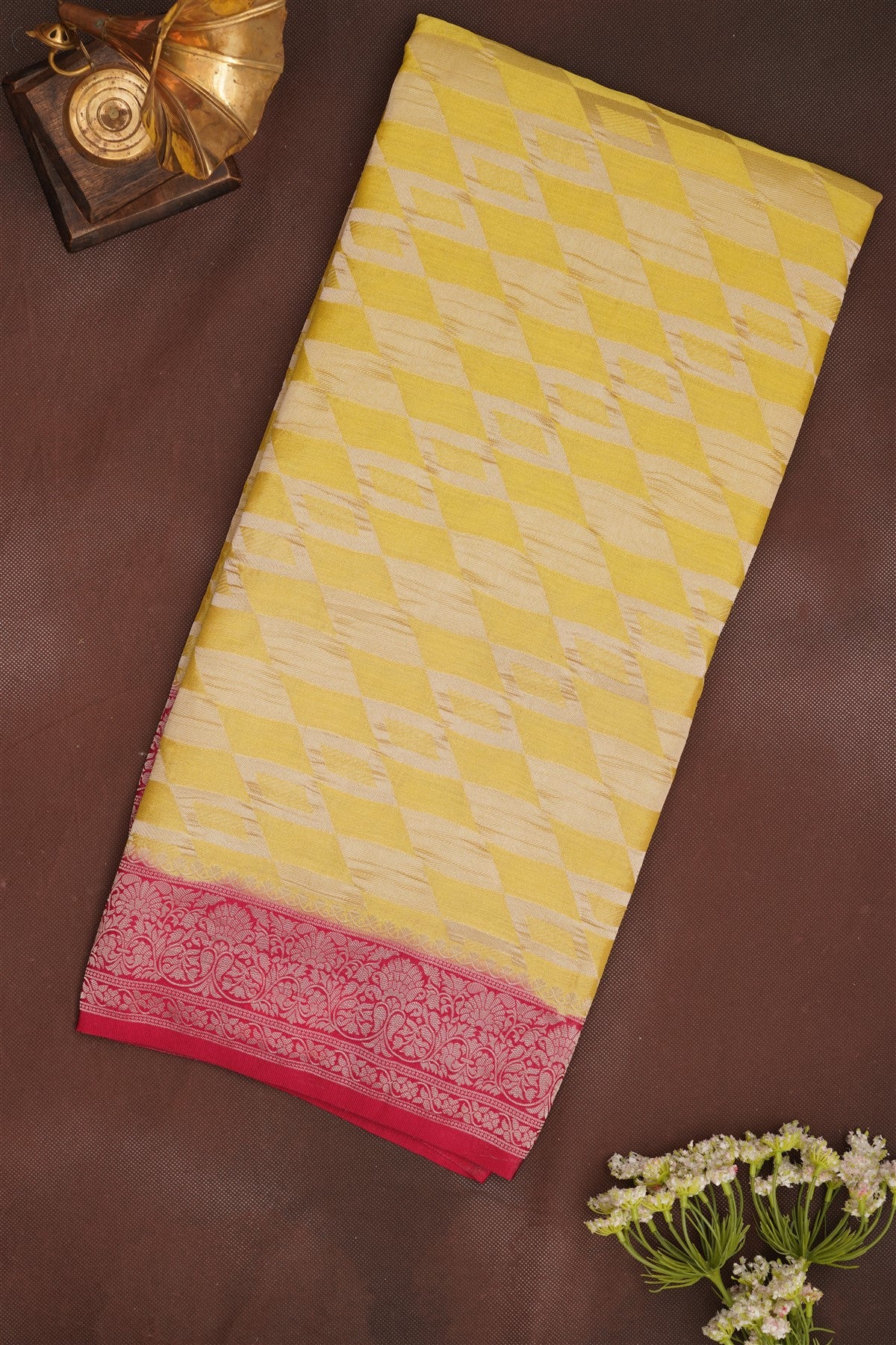 Banarasi Georgette Lime Green Saree