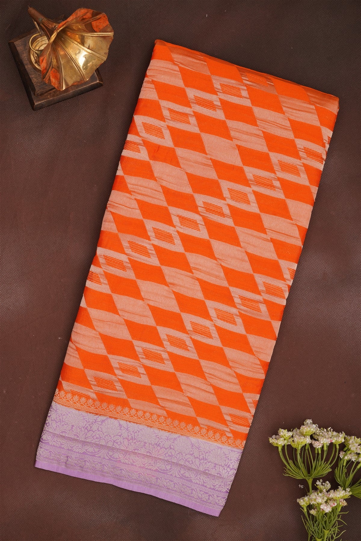 Banarasi Georgette Orange Saree