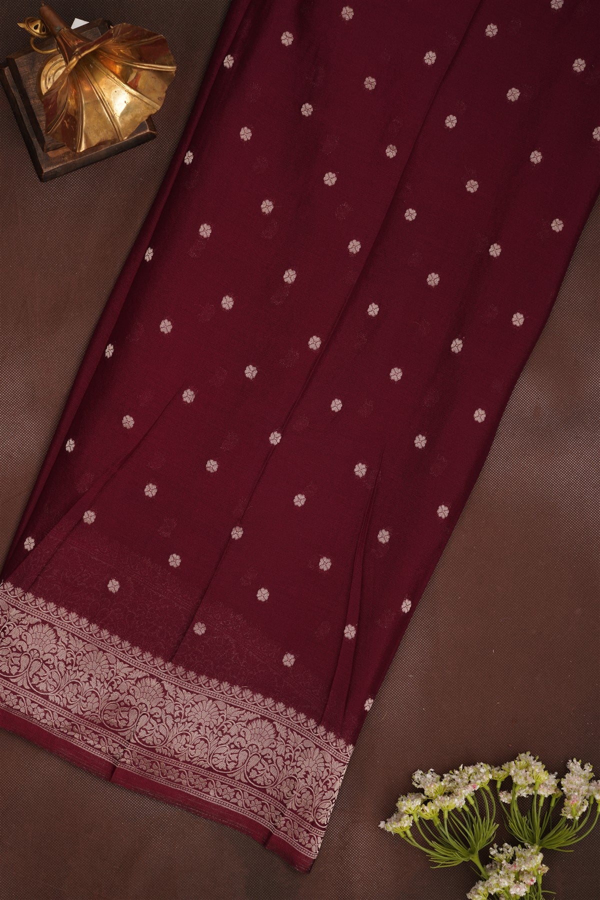 Banarasi Georgette Peach Saree