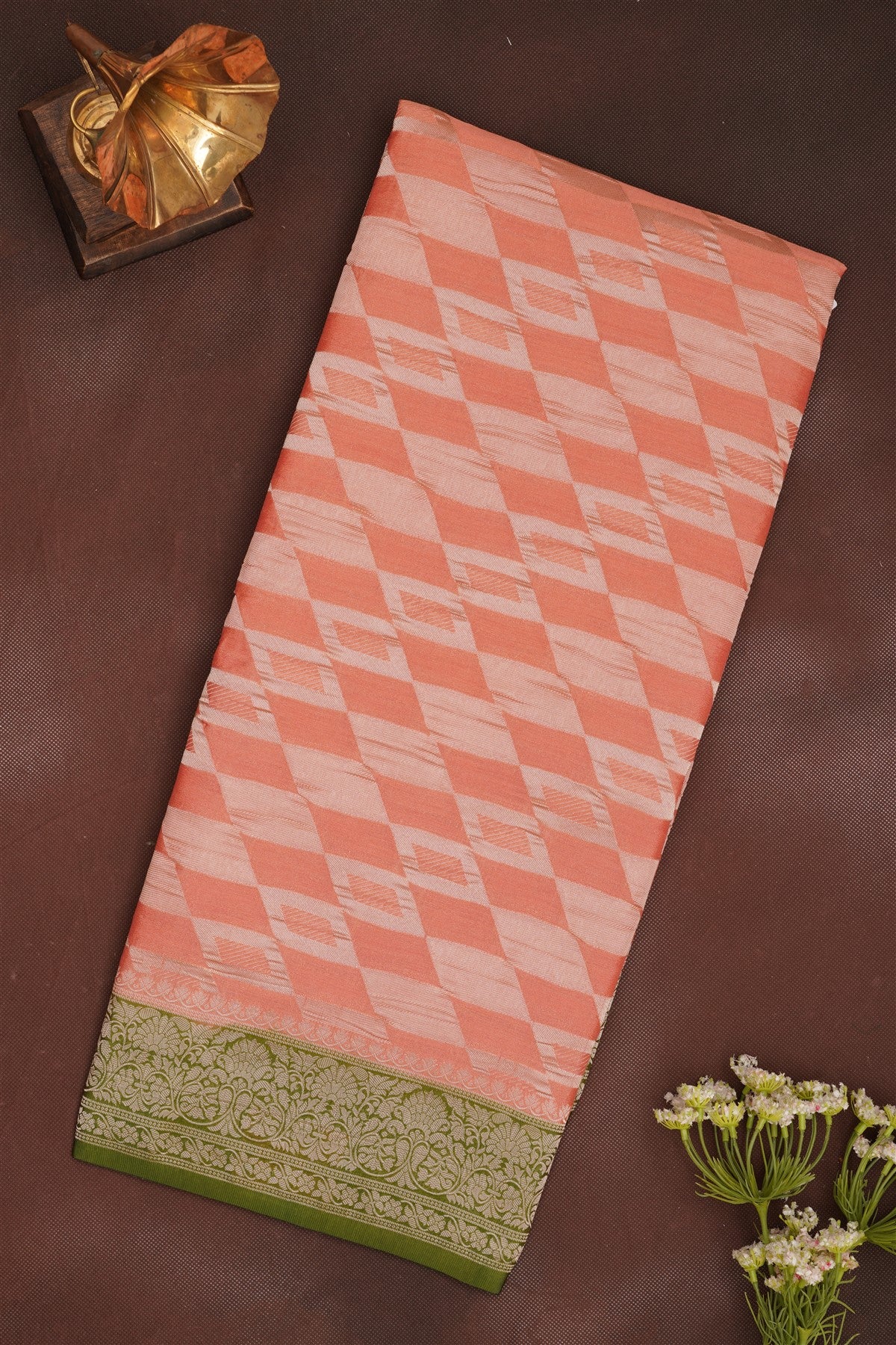 Banarasi Georgette Peach Saree