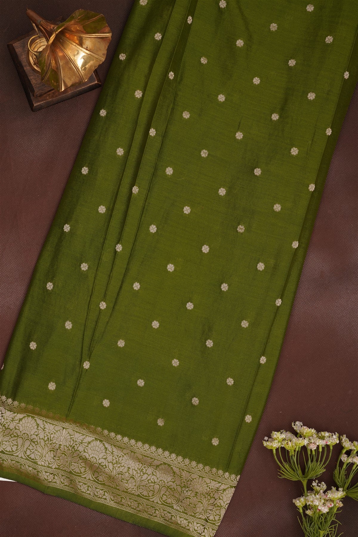 Banarasi Georgette Peach Saree