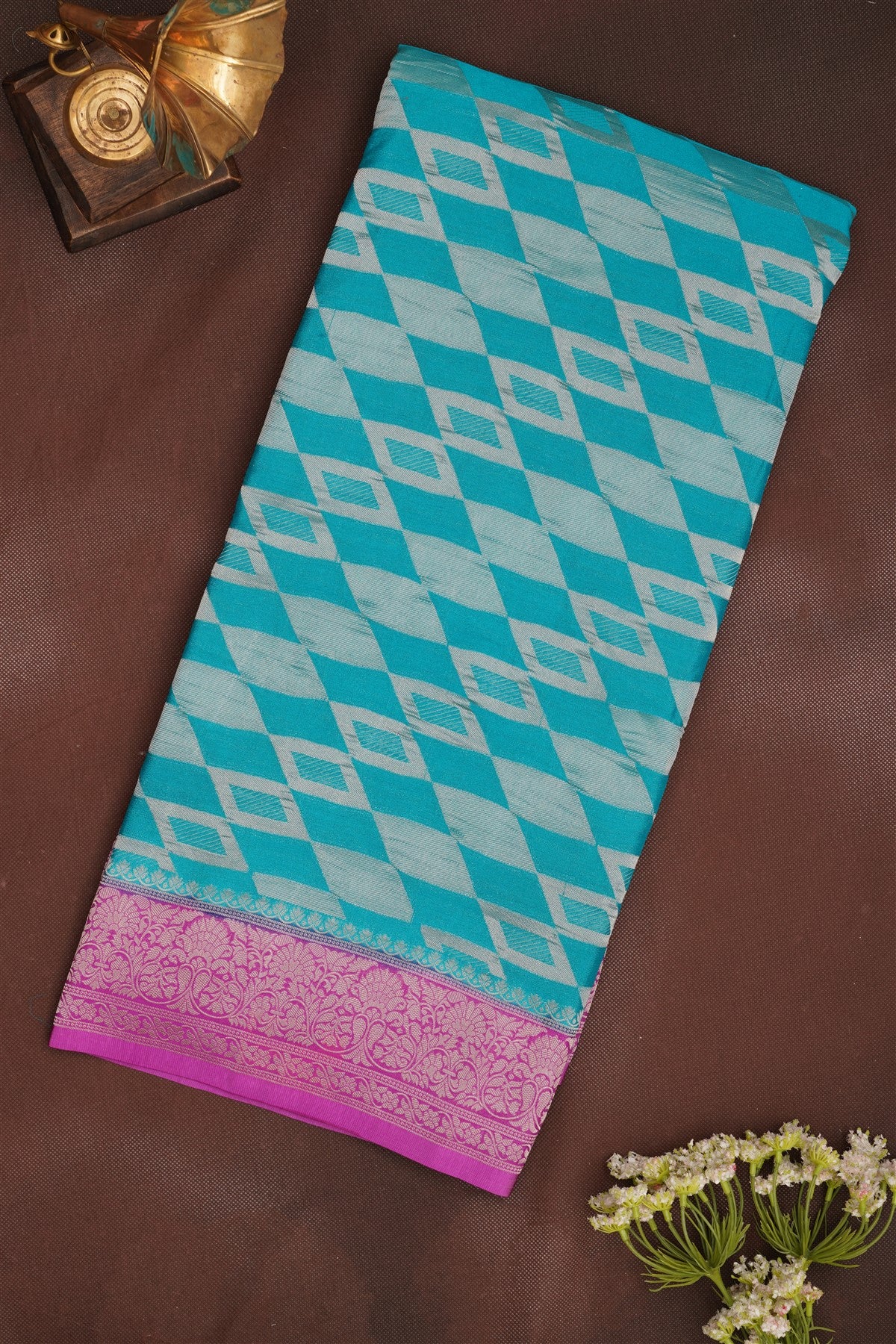 Banarasi Georgette Teal Saree