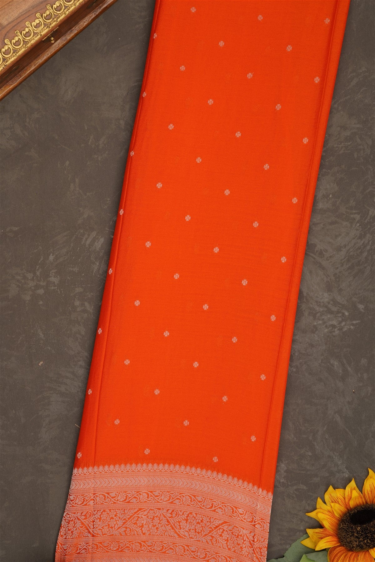 Banarasi Georgette Brown Saree