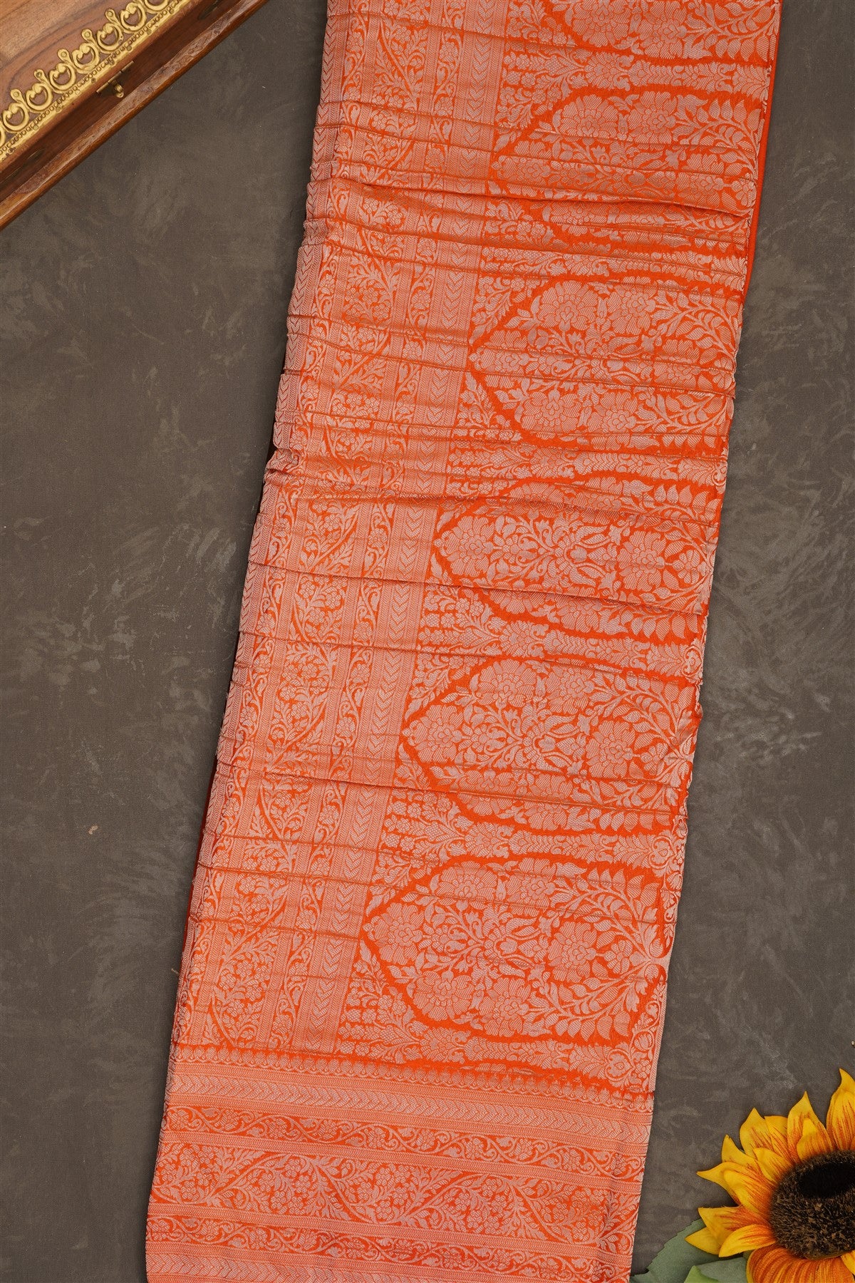 Banarasi Georgette Brown Saree