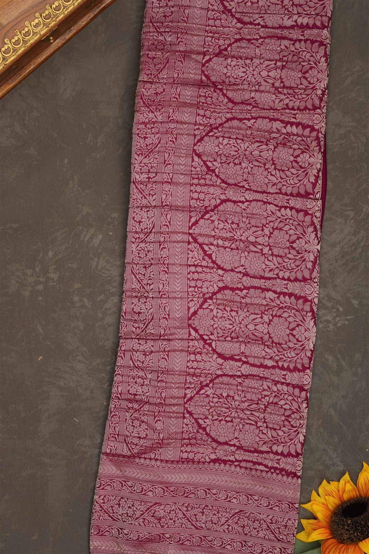 Banarasi Georgette Dark Pink Saree