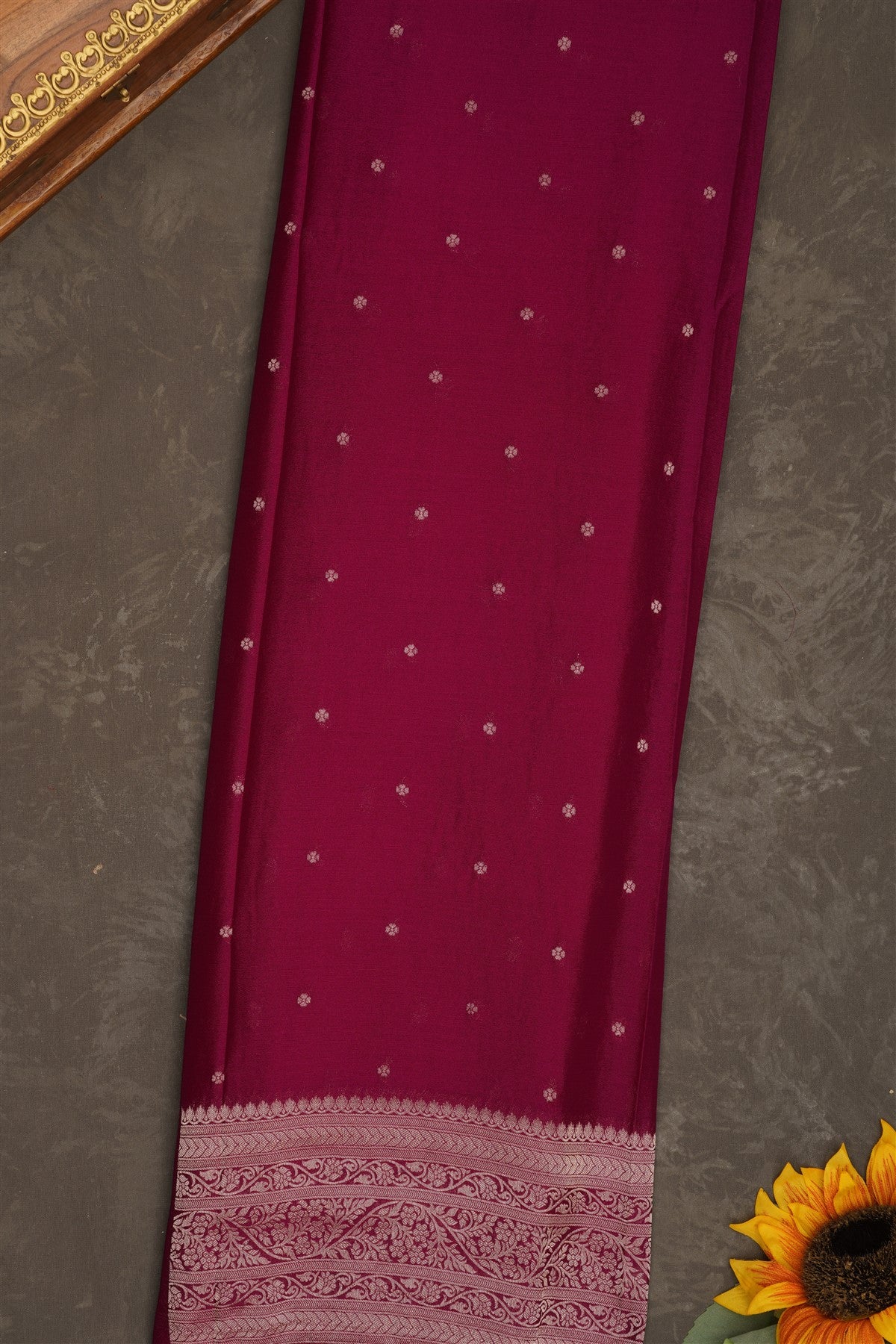 Banarasi Georgette Dark Pink Saree