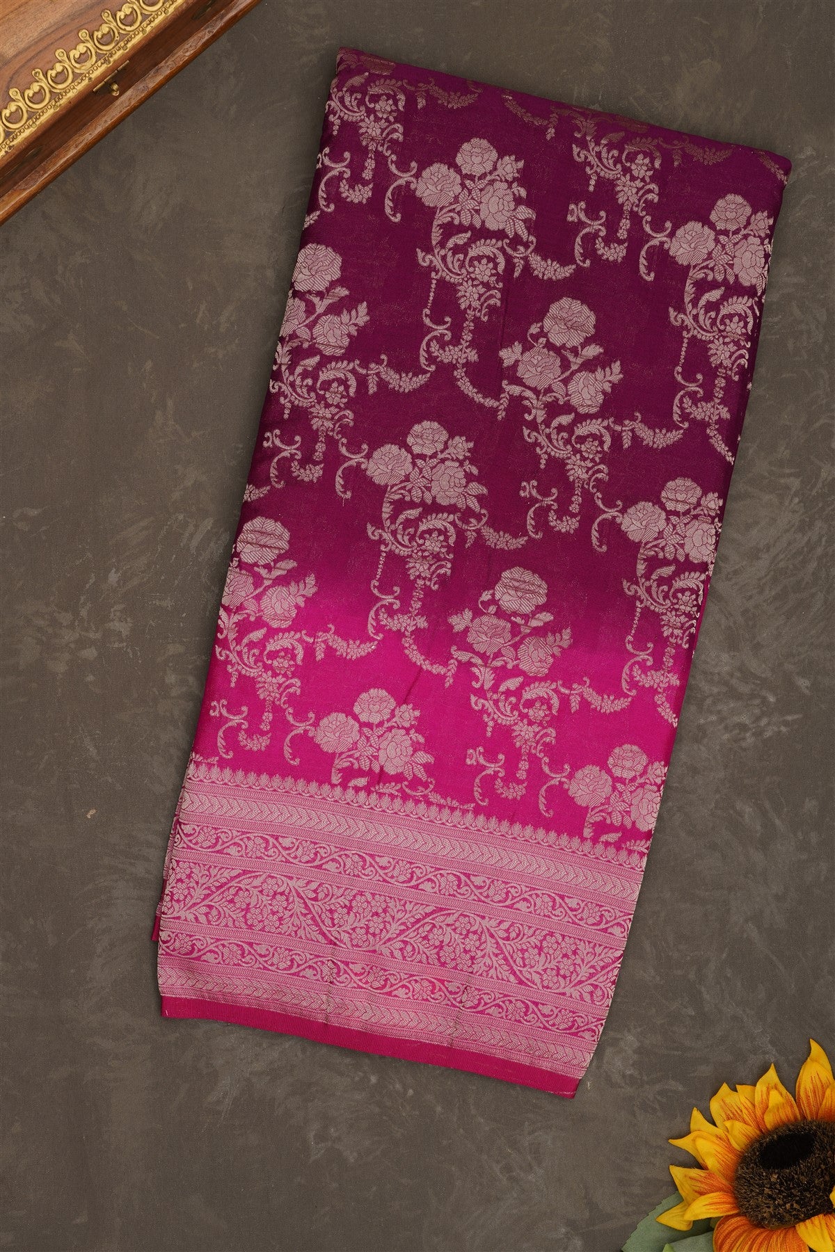 Banarasi Georgette Dark Purple Saree