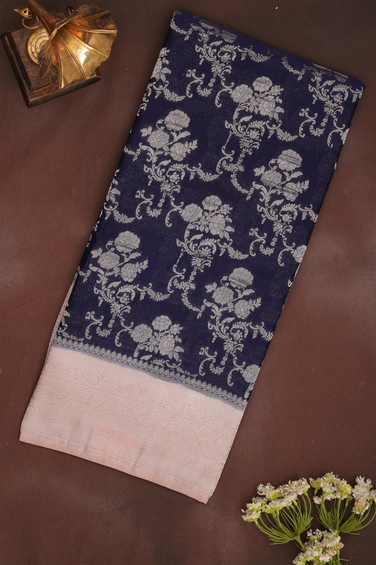 Banarasi Georgette Navy Blue Saree