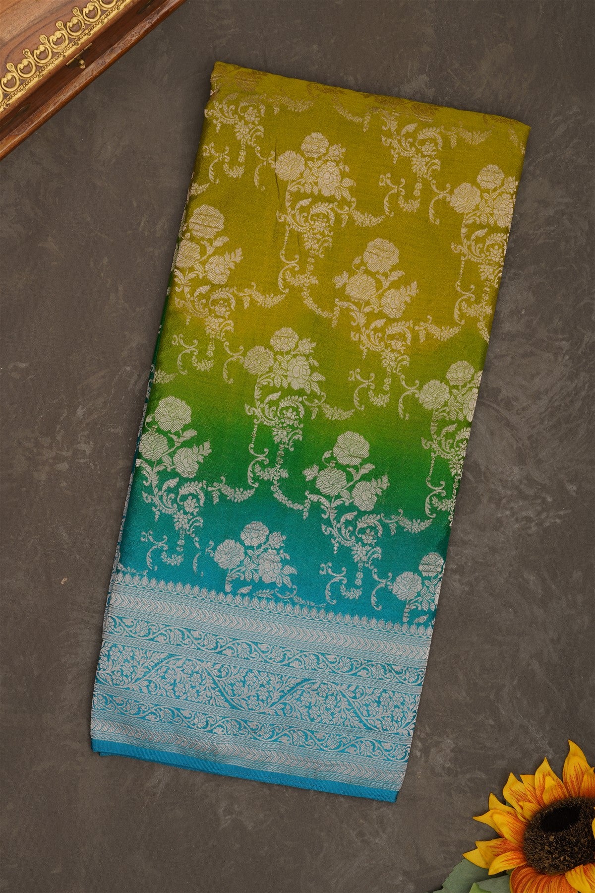 Banarasi Georgette Olive Green Saree