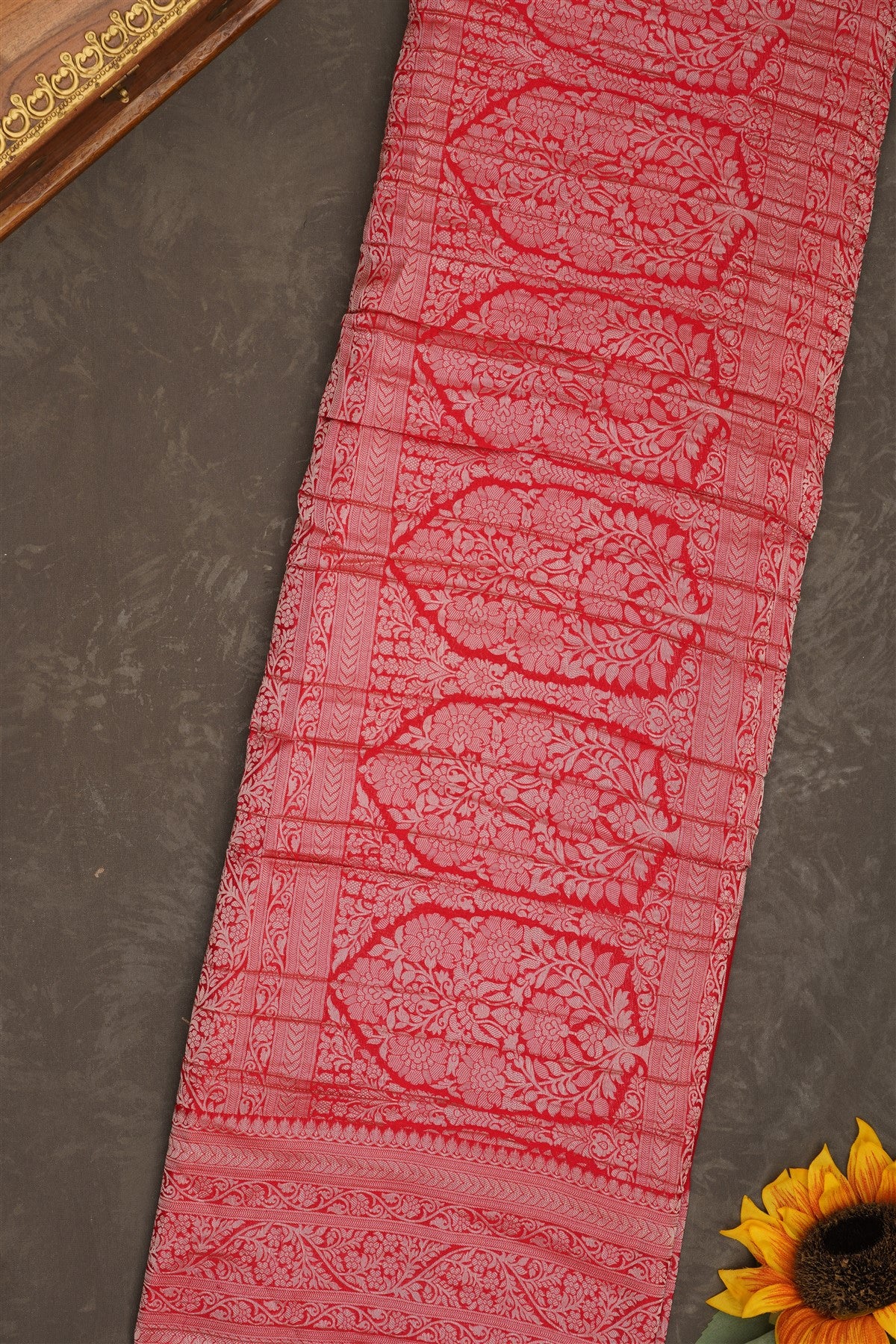 Banarasi Georgette Orange Saree