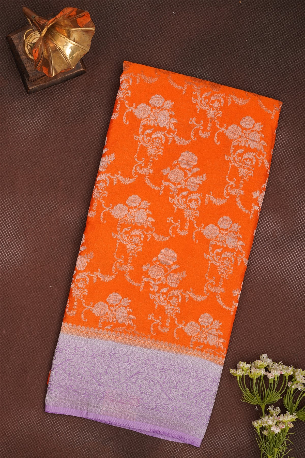 Banarasi Georgette Orange Saree