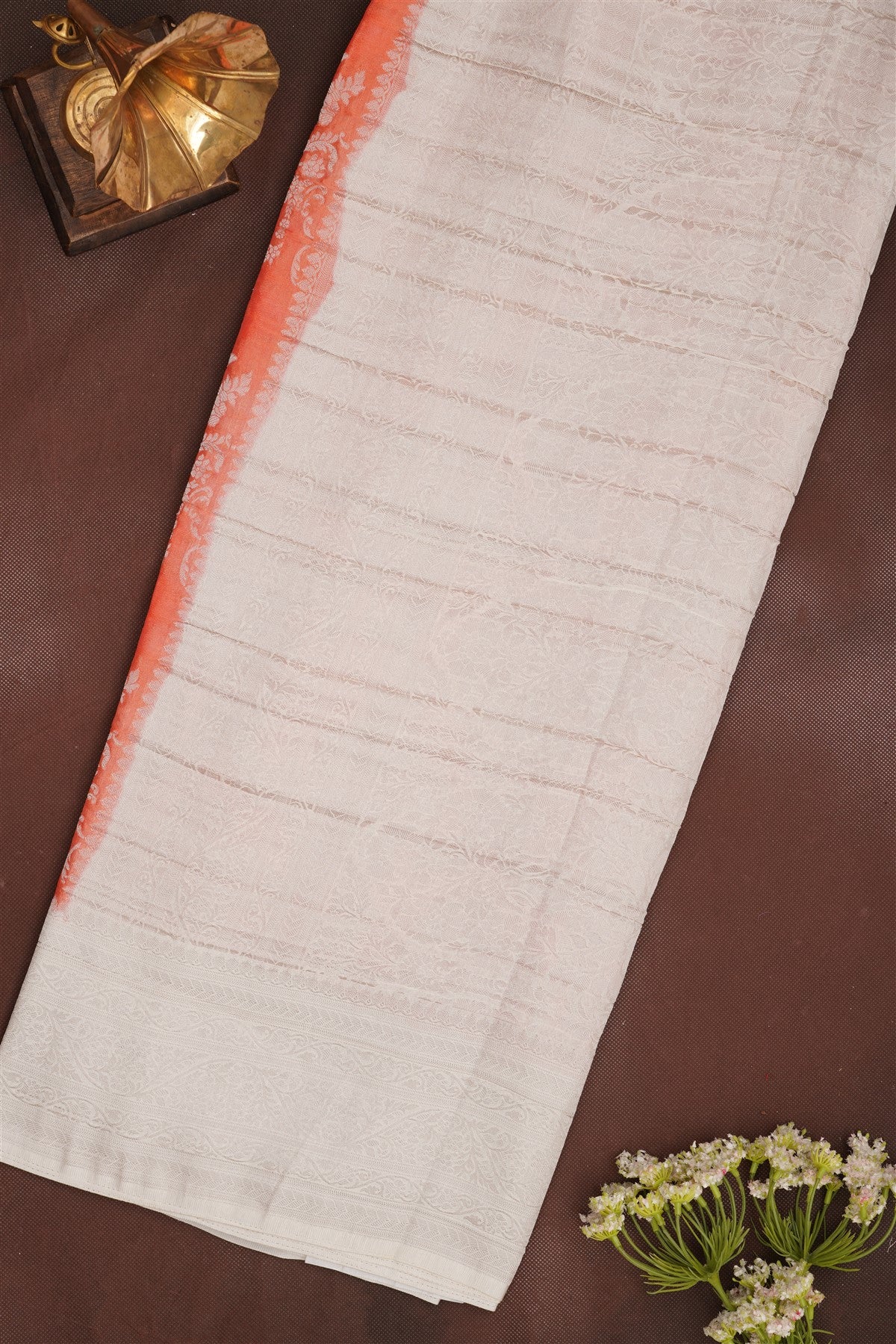 Banarasi Georgette Peach Saree