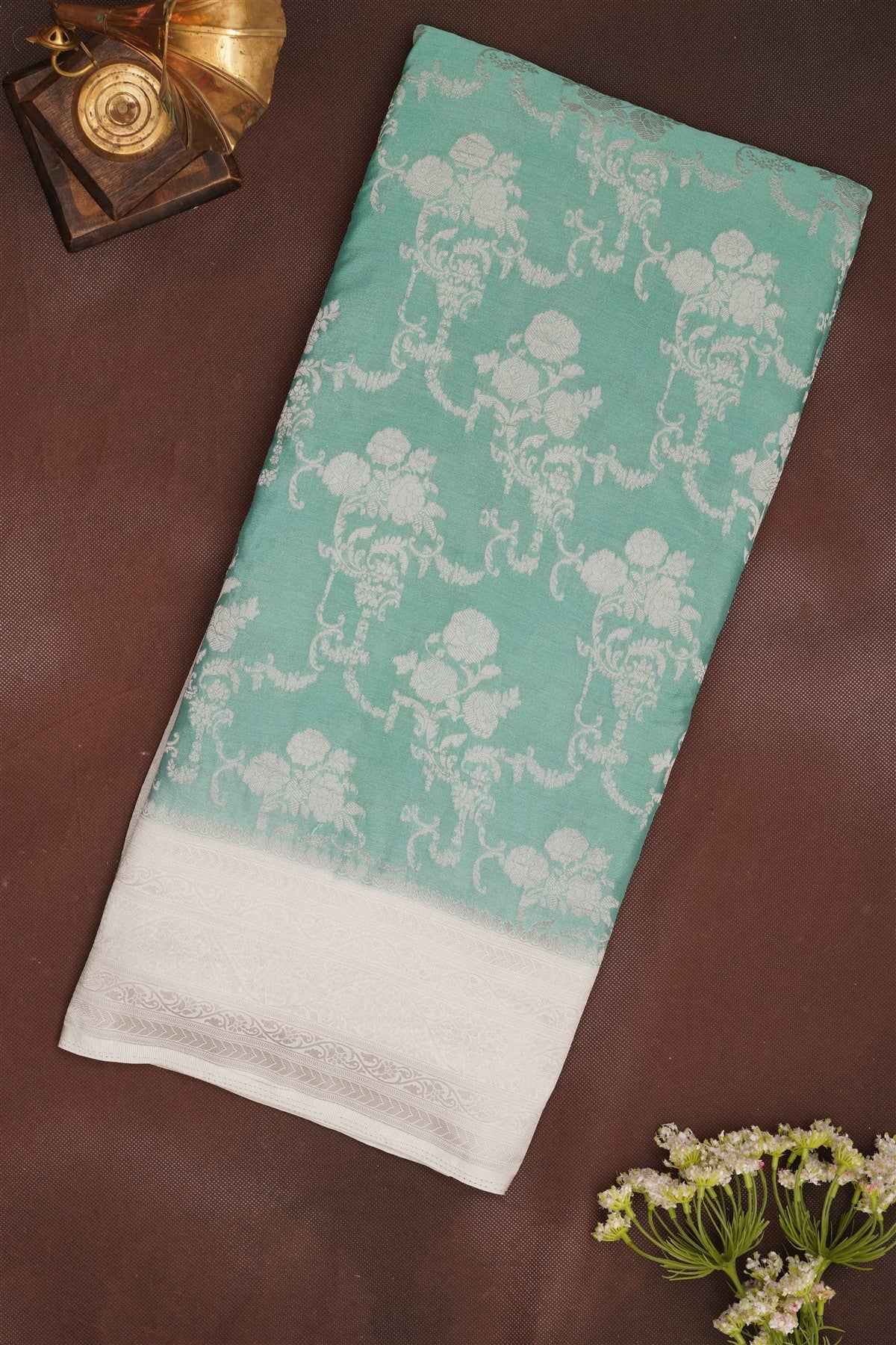 Banarasi Georgette Sea Green Saree