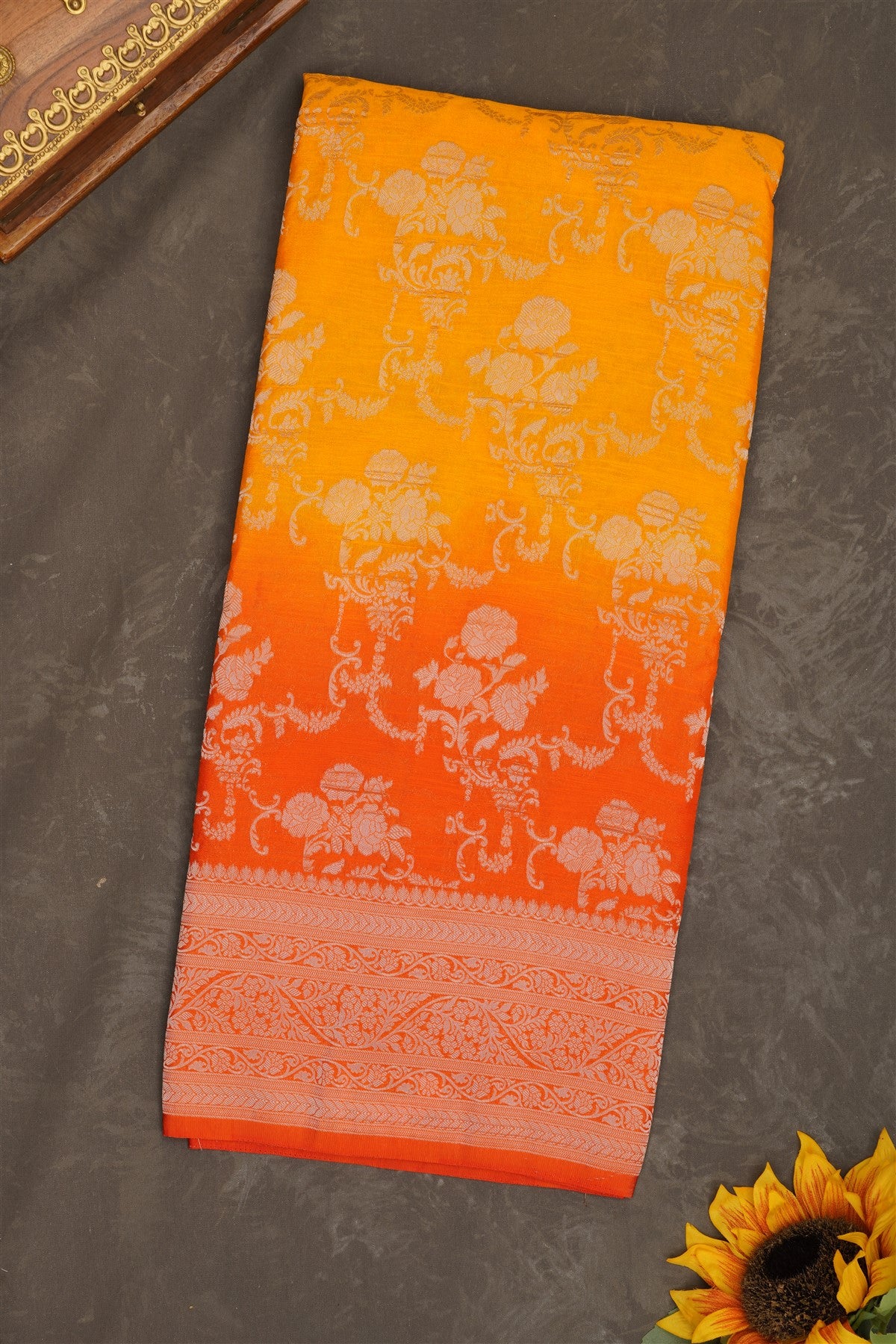 Banarasi Georgette Yellow Saree