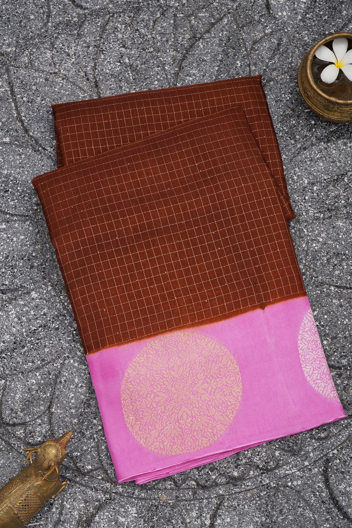 Banarasi Silk Dark Brown Saree
