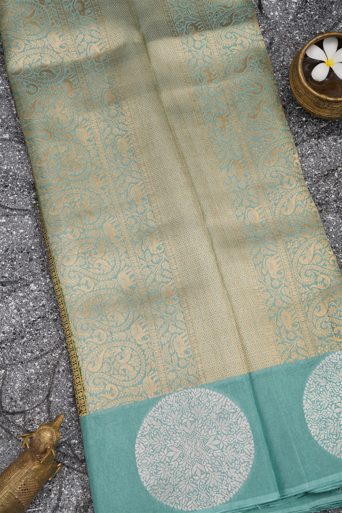 Banarasi Silk Dark Green Saree