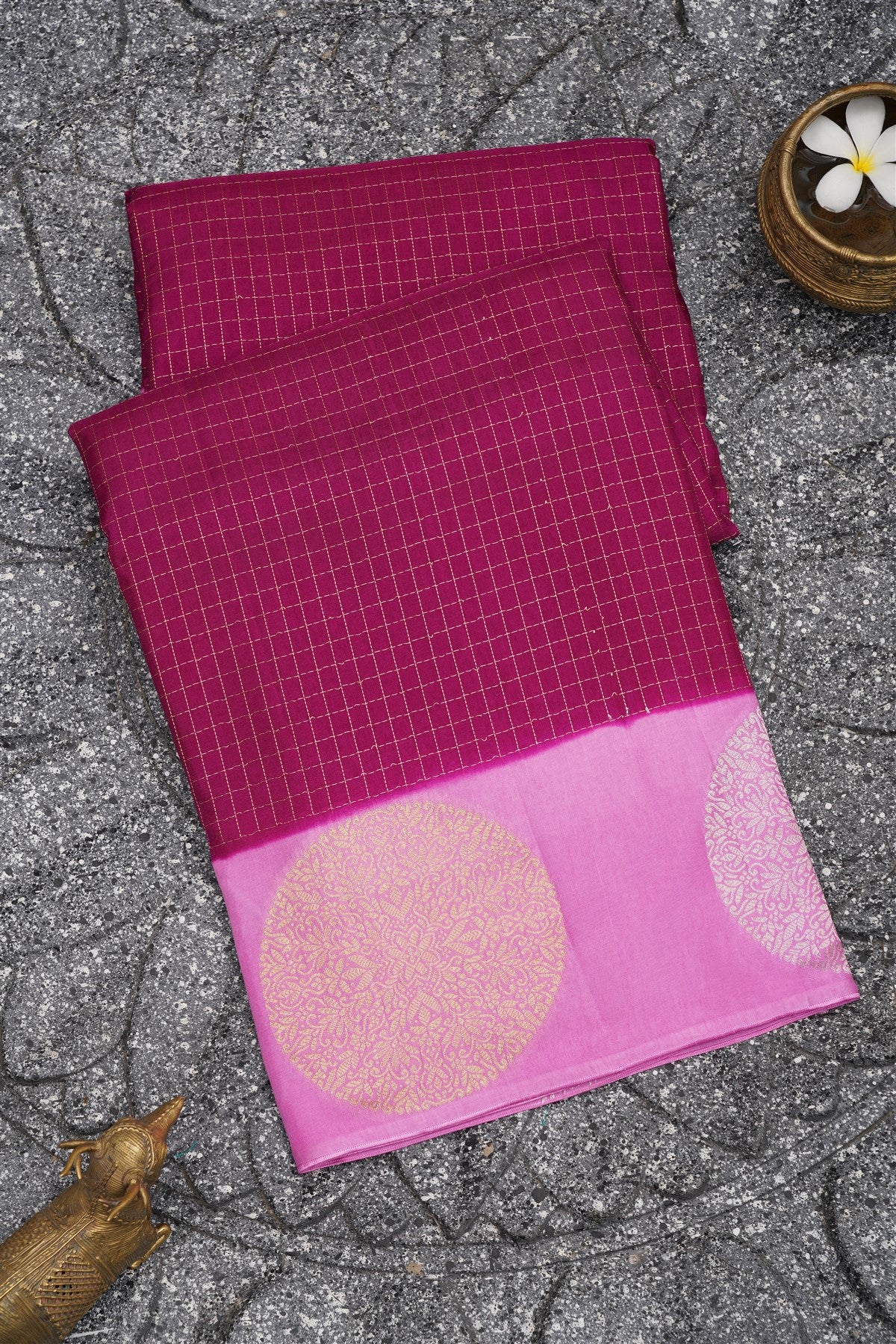 Banarasi Silk Dark Purple Saree