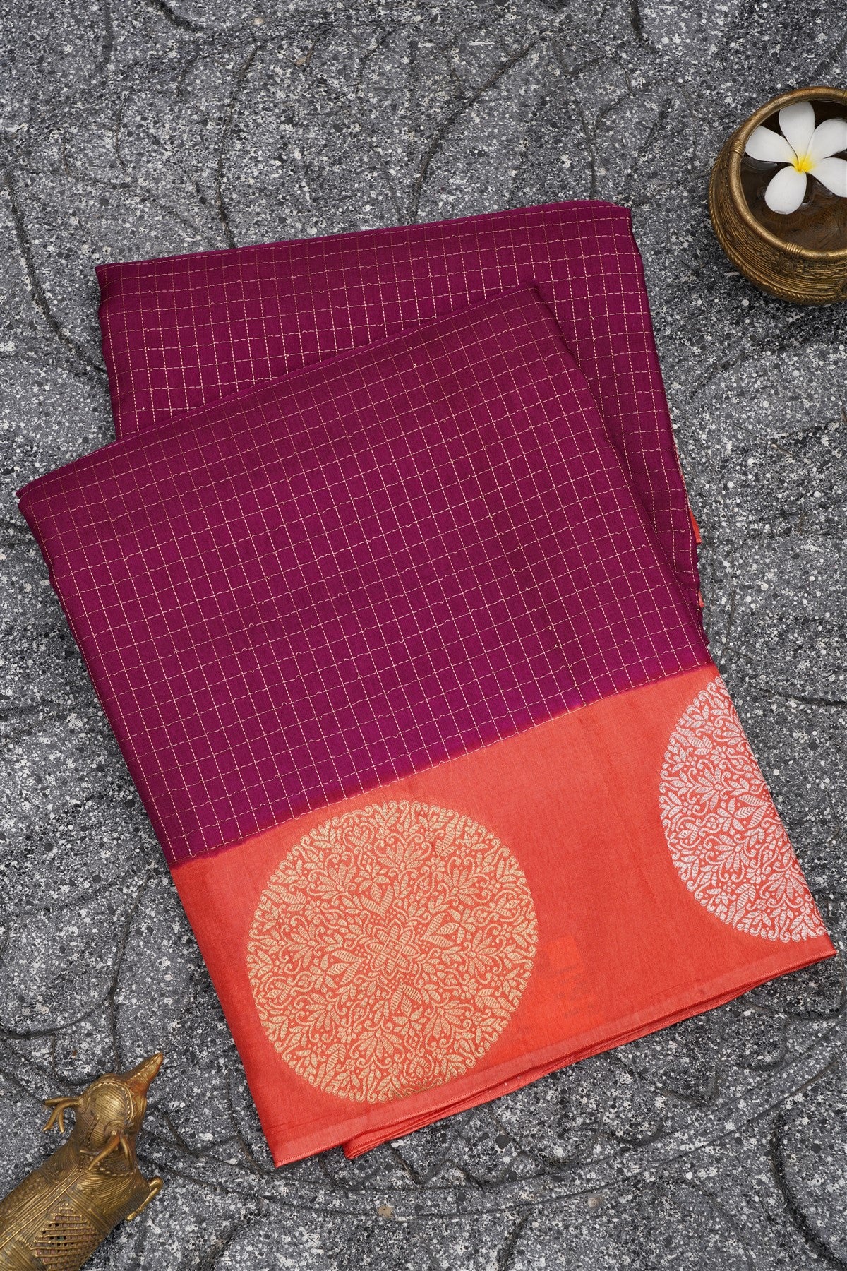 Banarasi Silk Dark Purple Saree