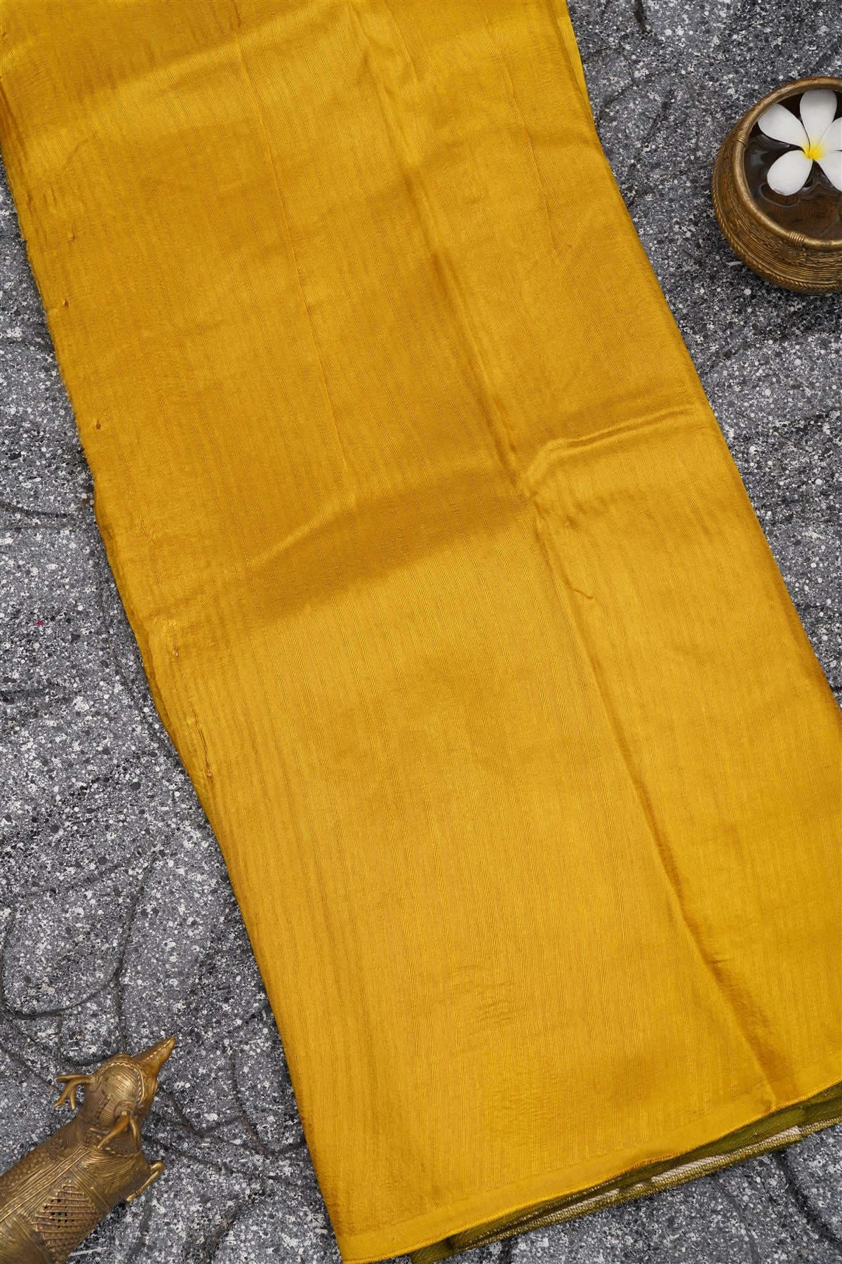 Bhagalpur Matka Silk Lemon Yellow Saree