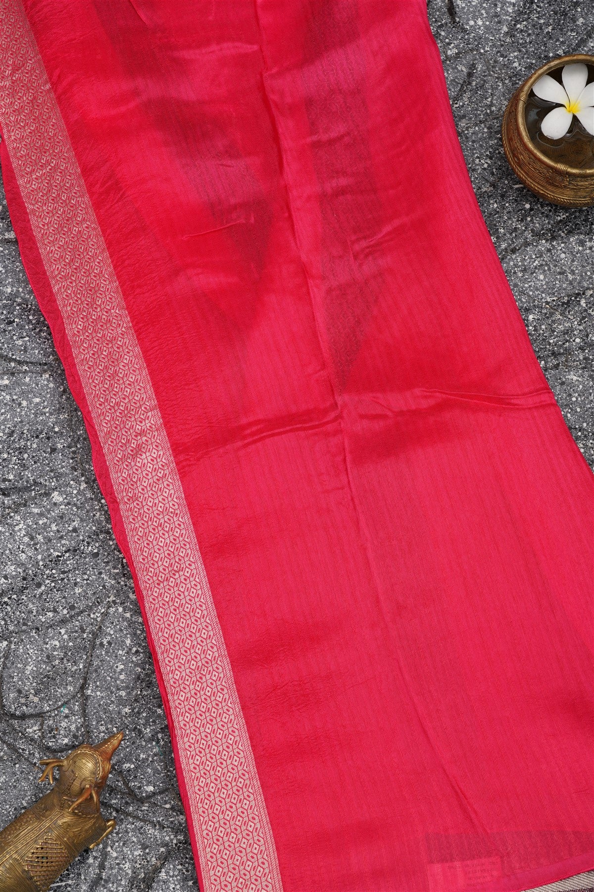 Bhagalpur Matka Silk Pink Saree