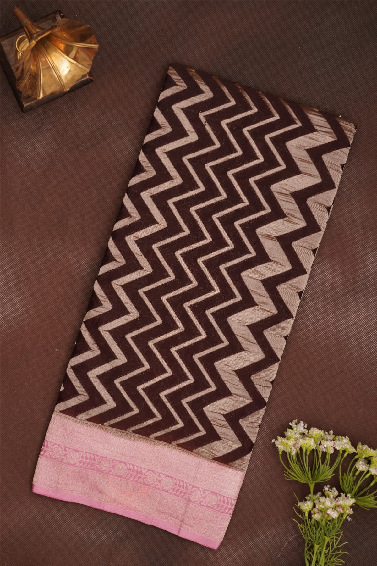 Banarasi Georgette Dark Brown Saree