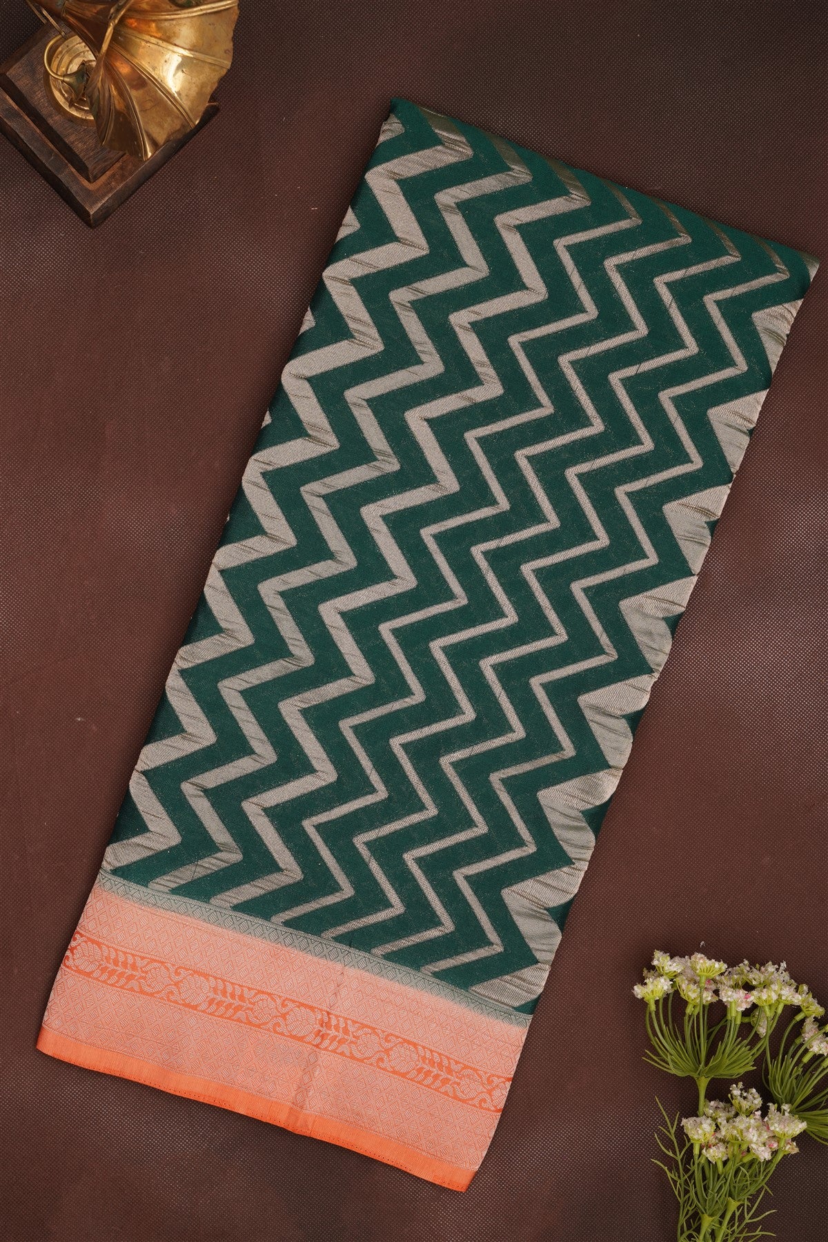 Banarasi Georgette Dark Green Saree