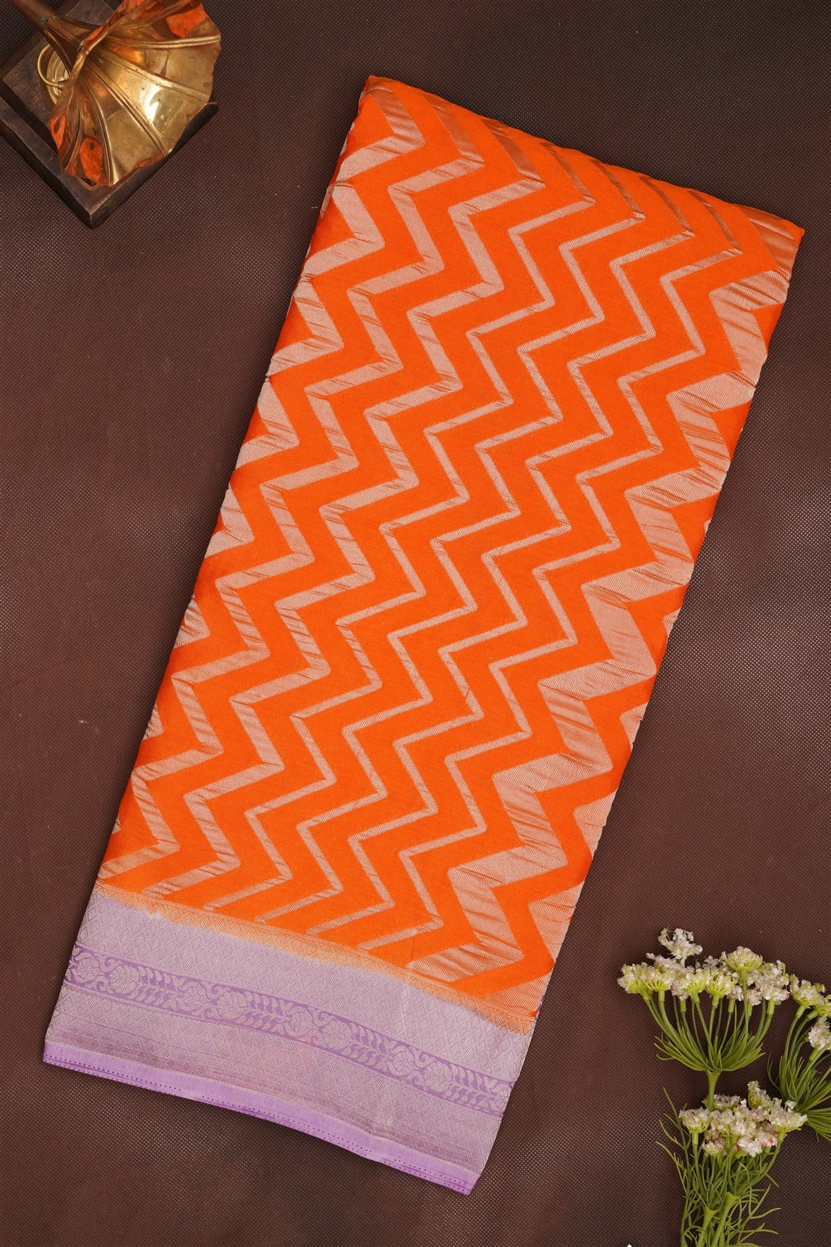 Banarasi Georgette Dark Orange Saree