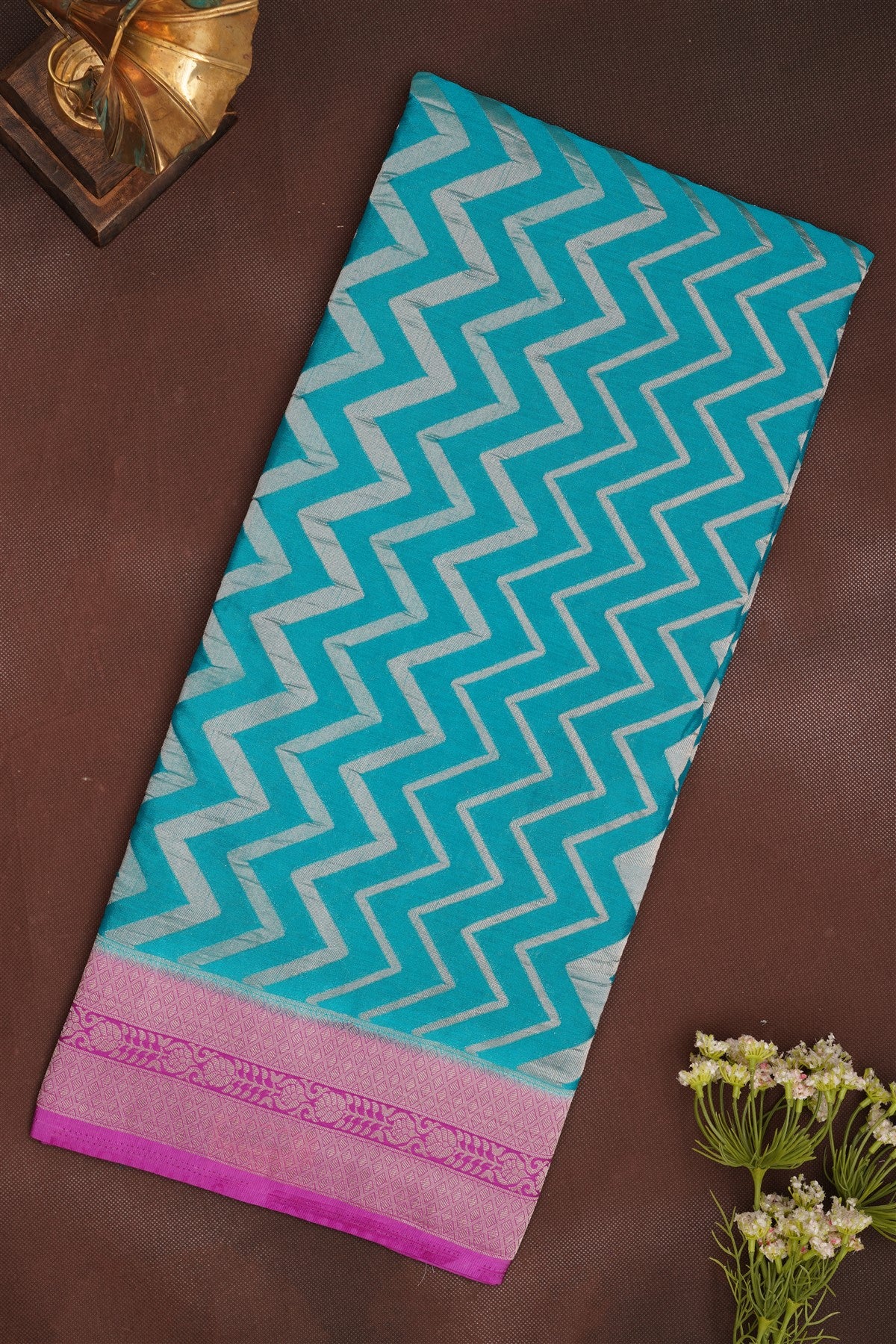 Banarasi Georgette Teal Saree