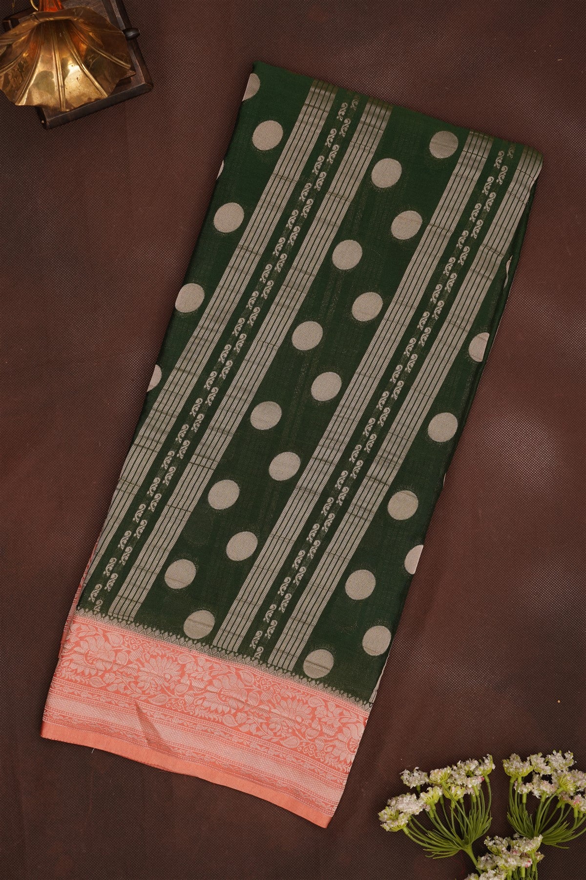 Banarasi Georgette Dark Green Saree