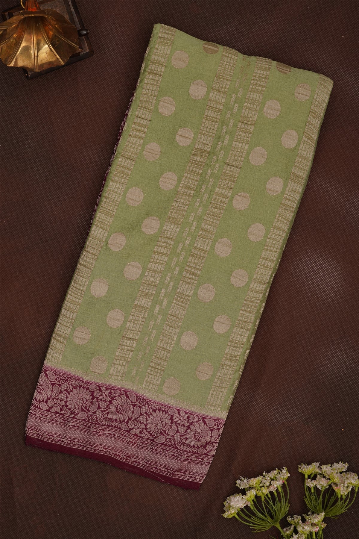 Banarasi Georgette Olive Green Saree
