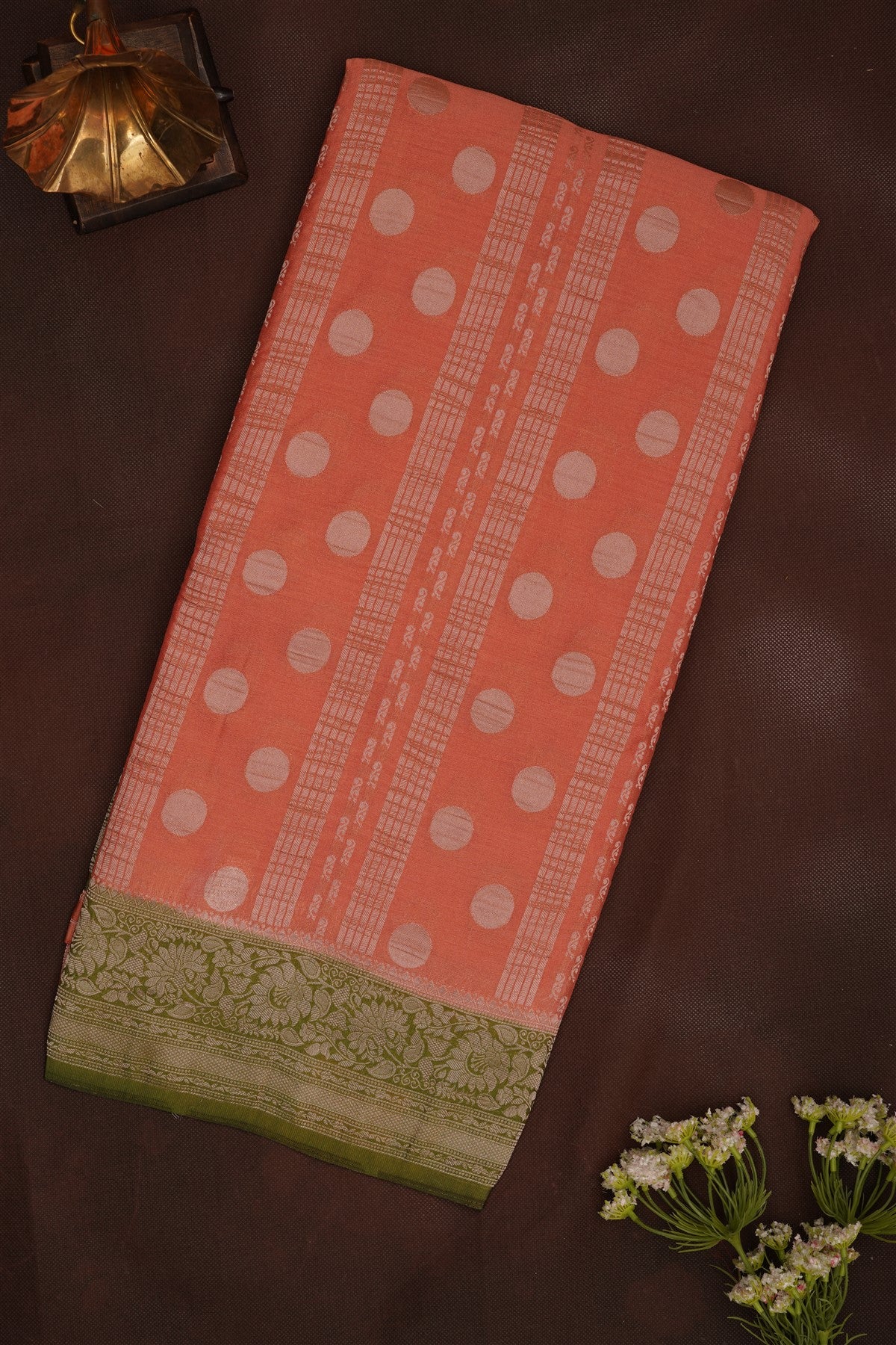 Banarasi Georgette Peach Saree