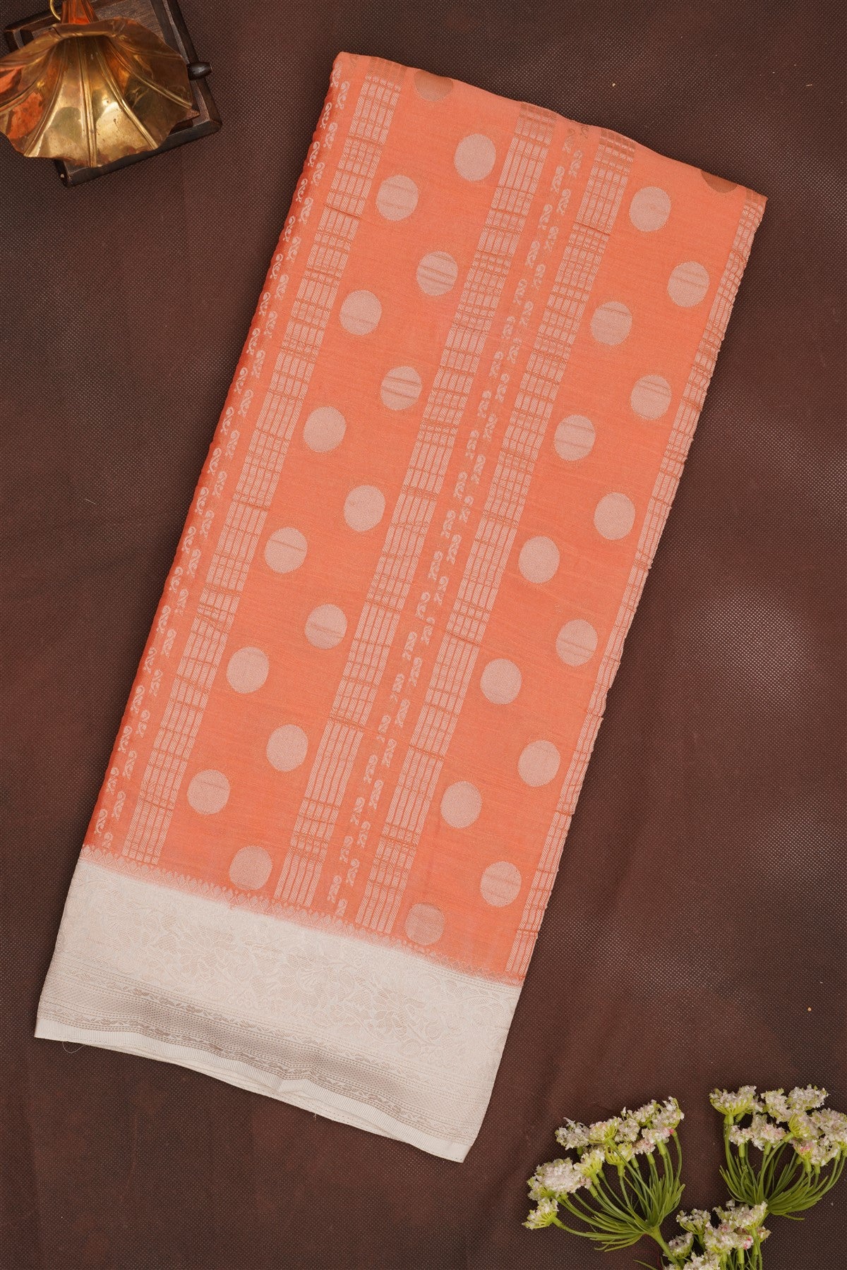 Banarasi Georgette Peach Saree