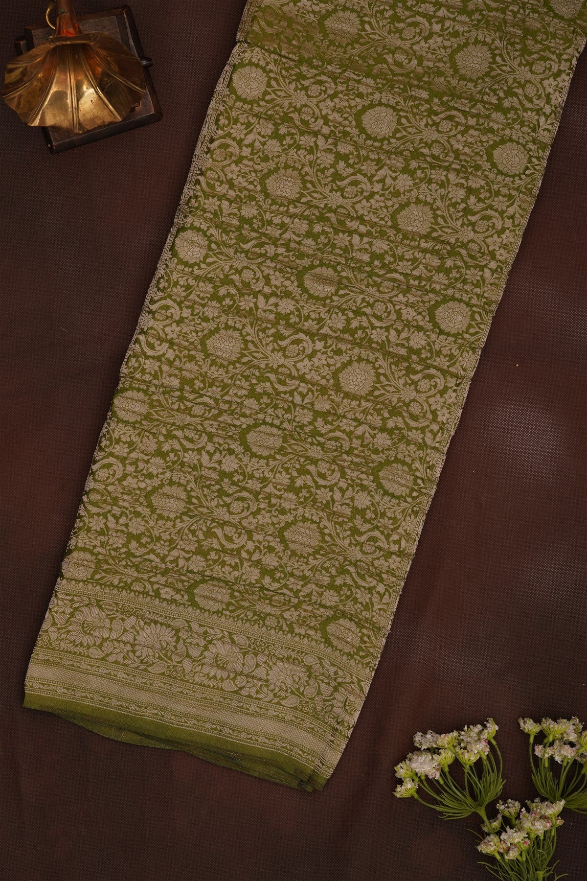 Banarasi Georgette Peach Saree