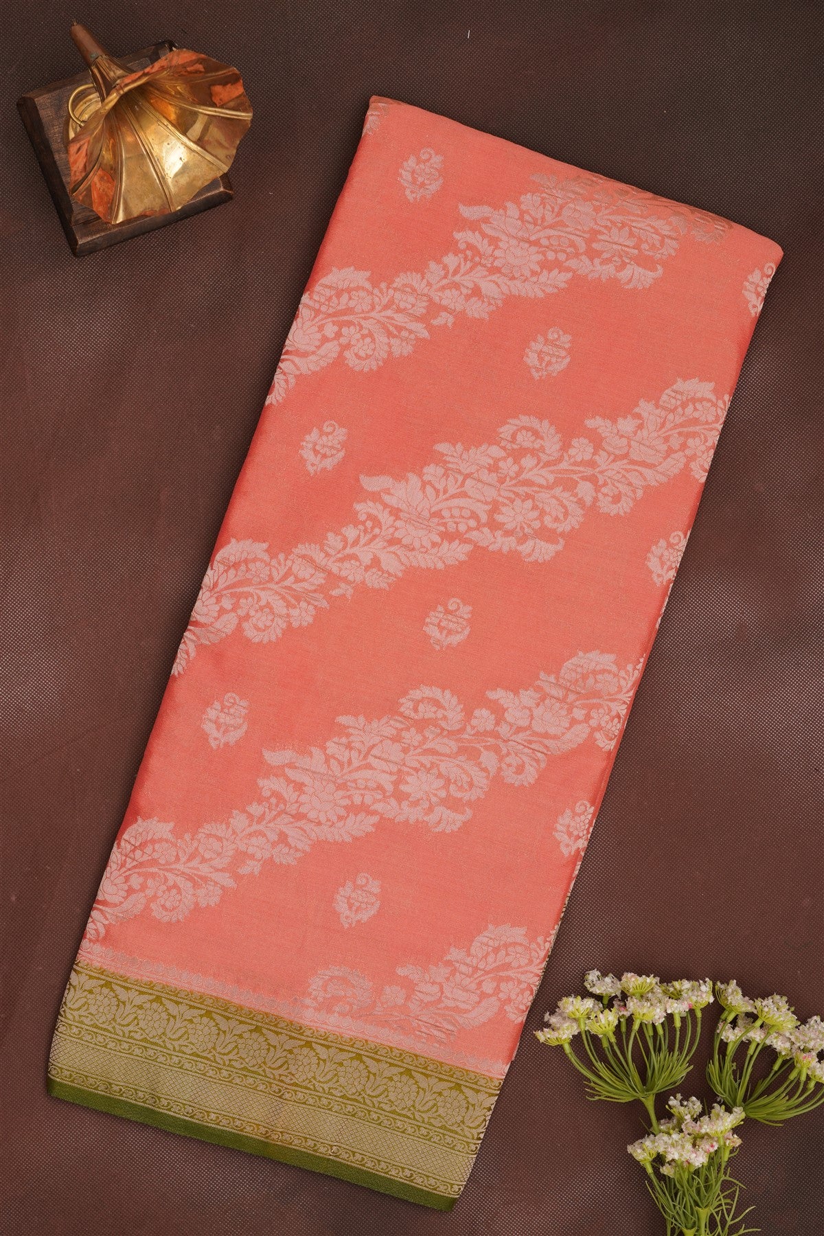 Banarasi Georgette Coral Saree