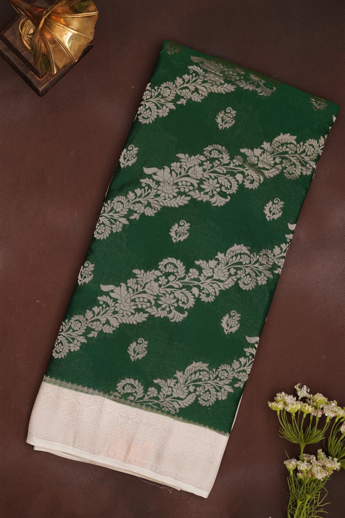 Banarasi Georgette Dark Green Saree