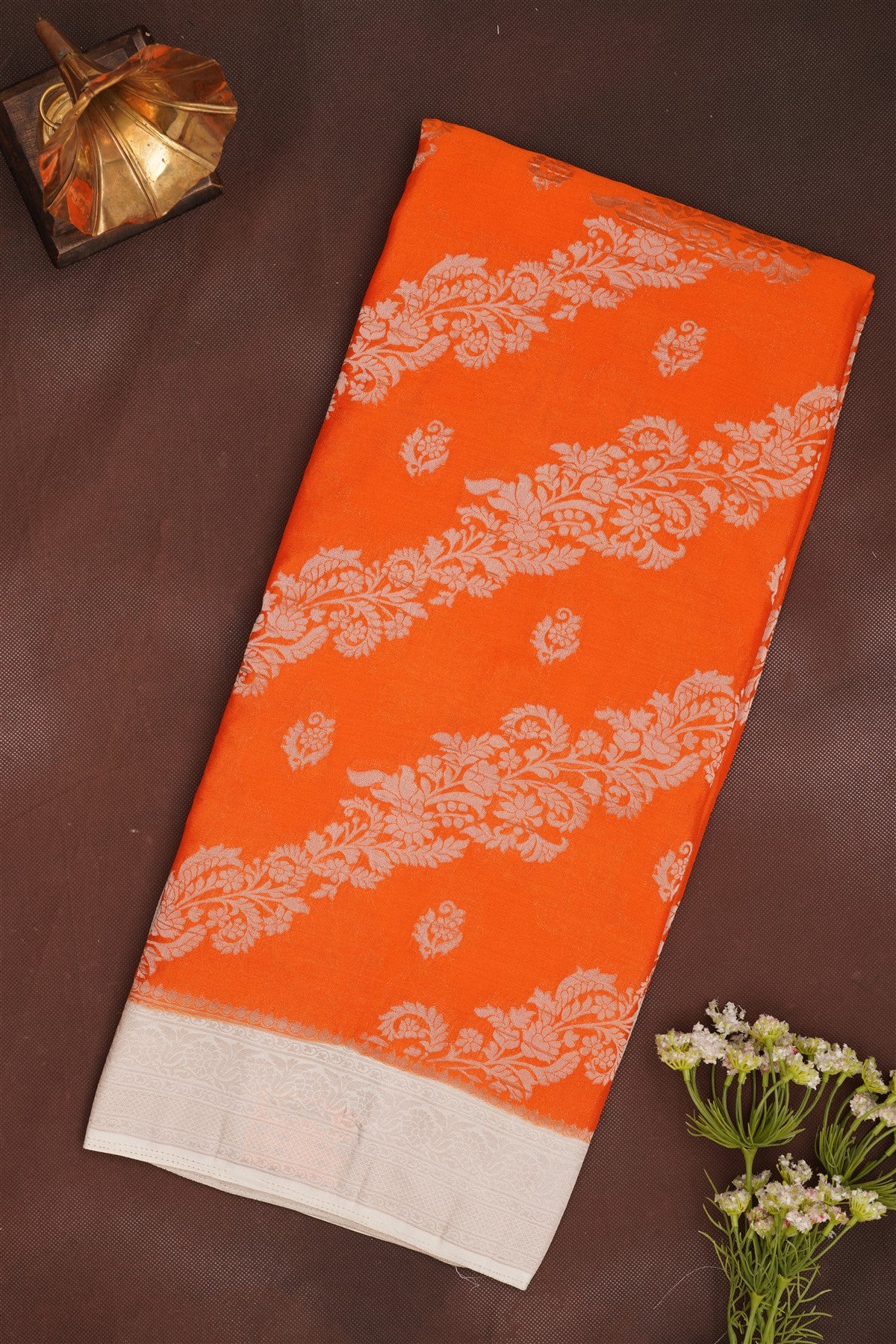 Banarasi Georgette Dark Orange Saree