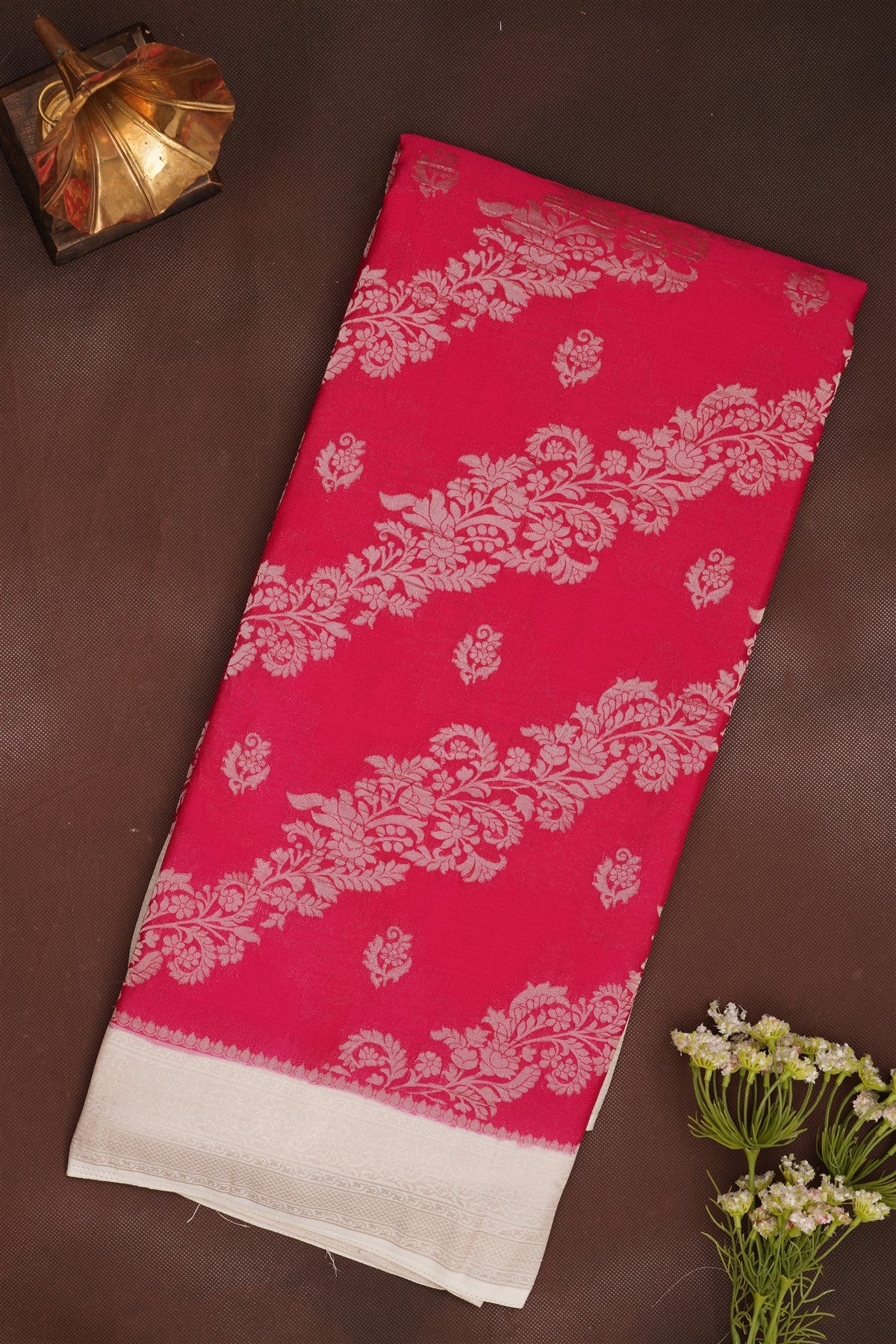 Banarasi Georgette Dark Pink Saree