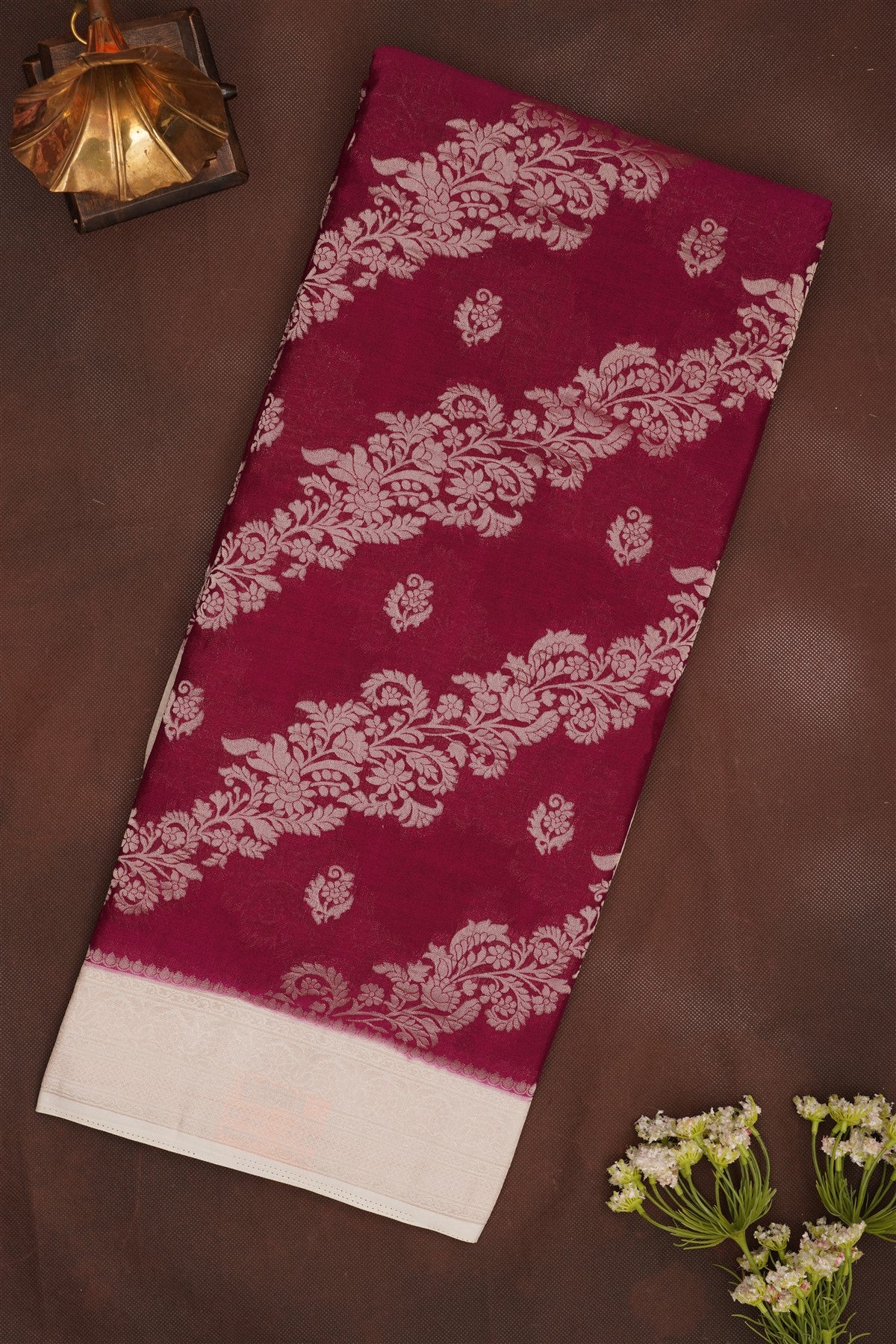 Banarasi Georgette Dark Purple Saree