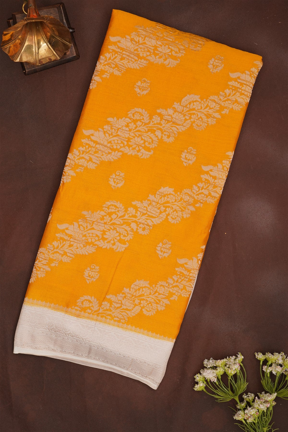 Banarasi Georgette Mustard Saree