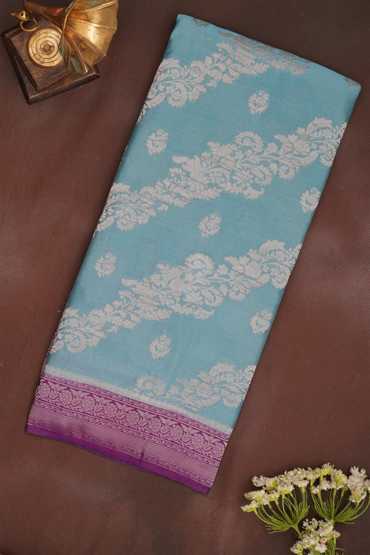Banarasi Georgette Slate Blue Saree