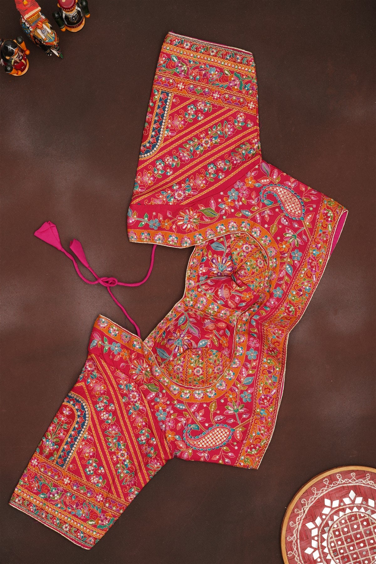 Banarasi Roman Silk Dark Pink  Saree