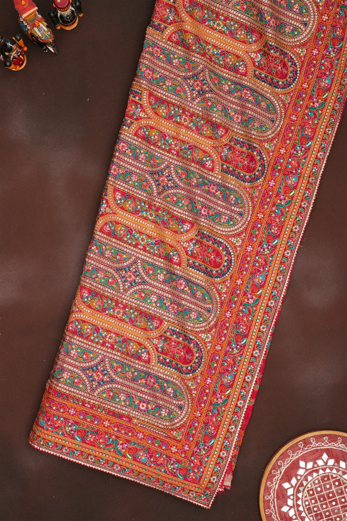 Banarasi Roman Silk Dark Pink  Saree