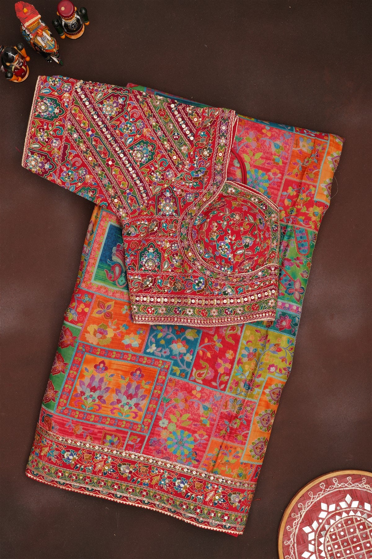 Banarasi Roman Silk Red  Saree