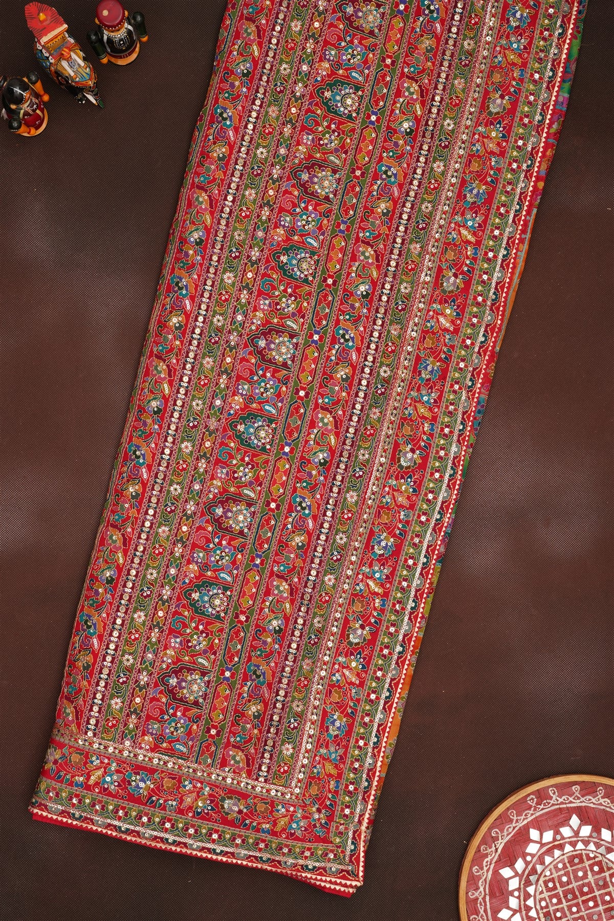 Banarasi Roman Silk Red  Saree
