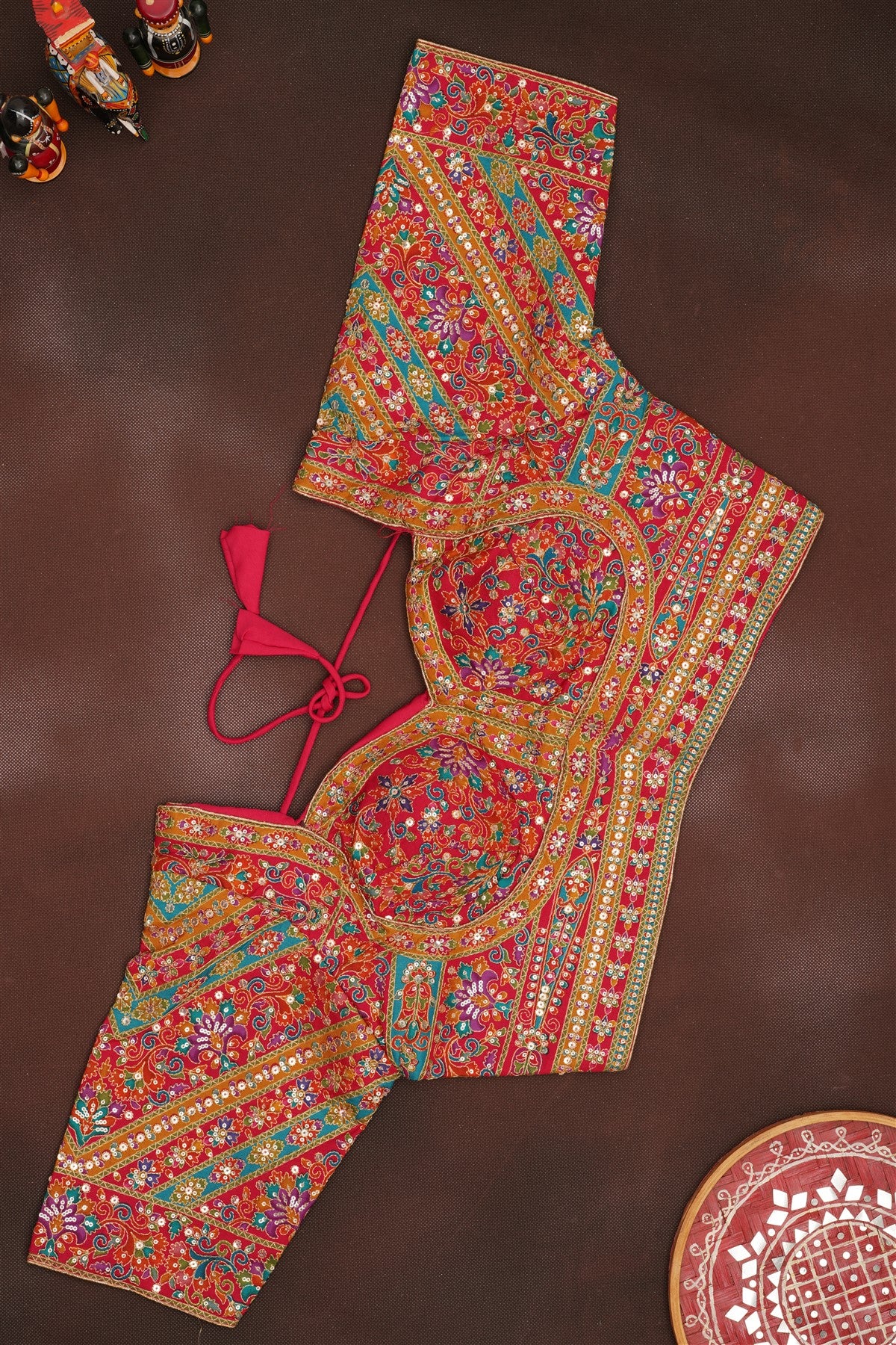 Banarasi Roman Silk Dark Pink  Saree