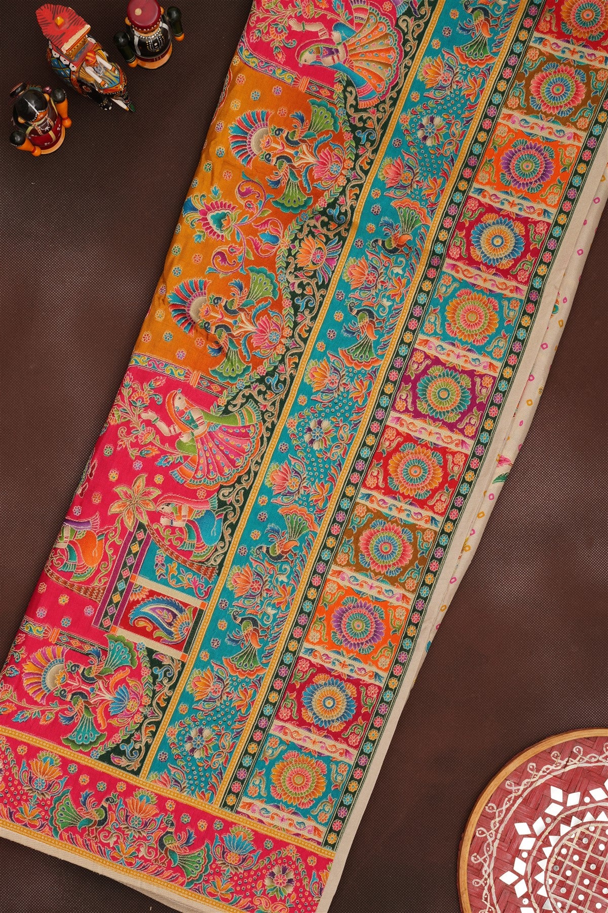 Banarasi Roman Silk Cream  Saree