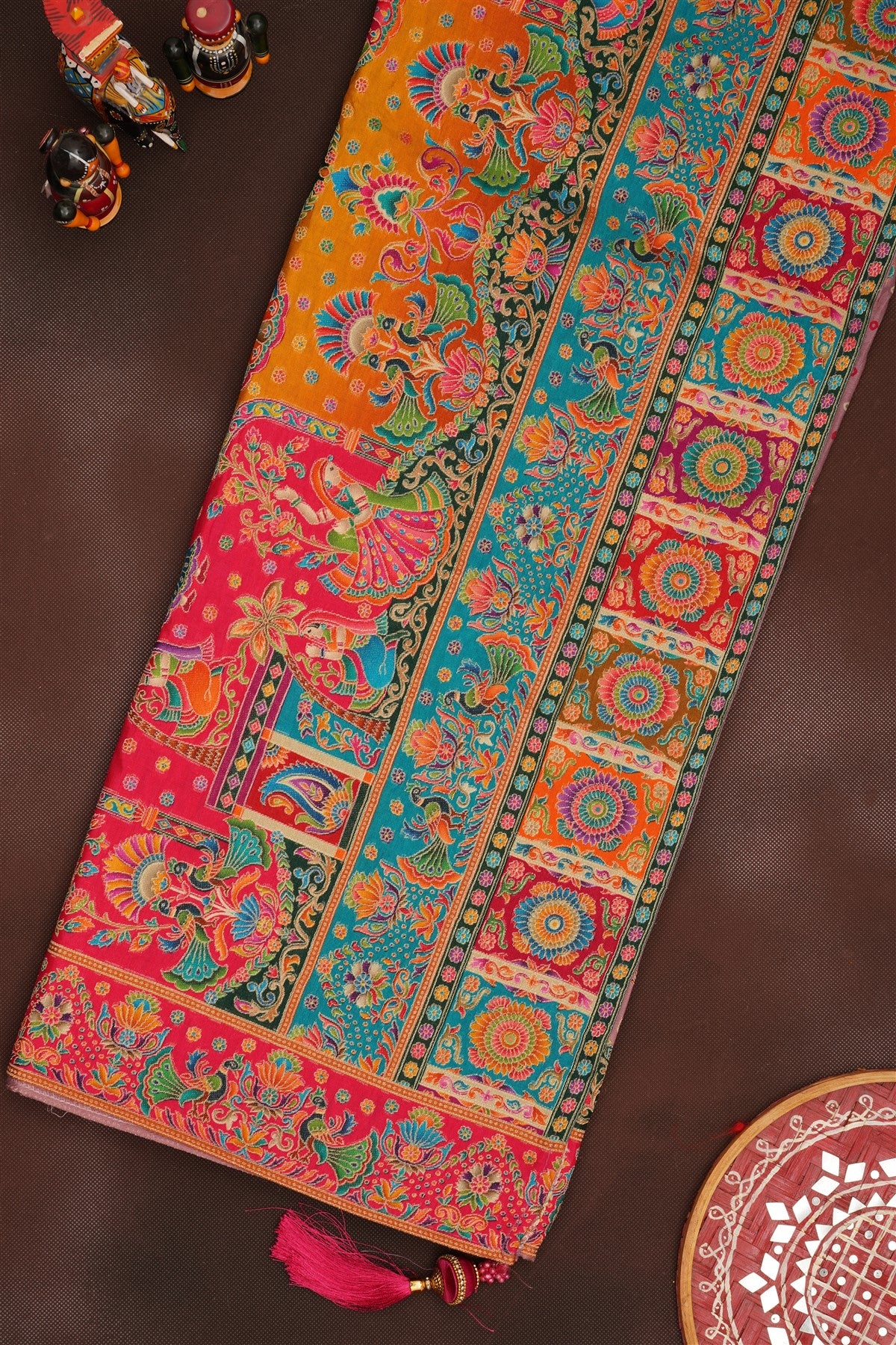 Banarasi Roman Silk Dusty Pink  Saree