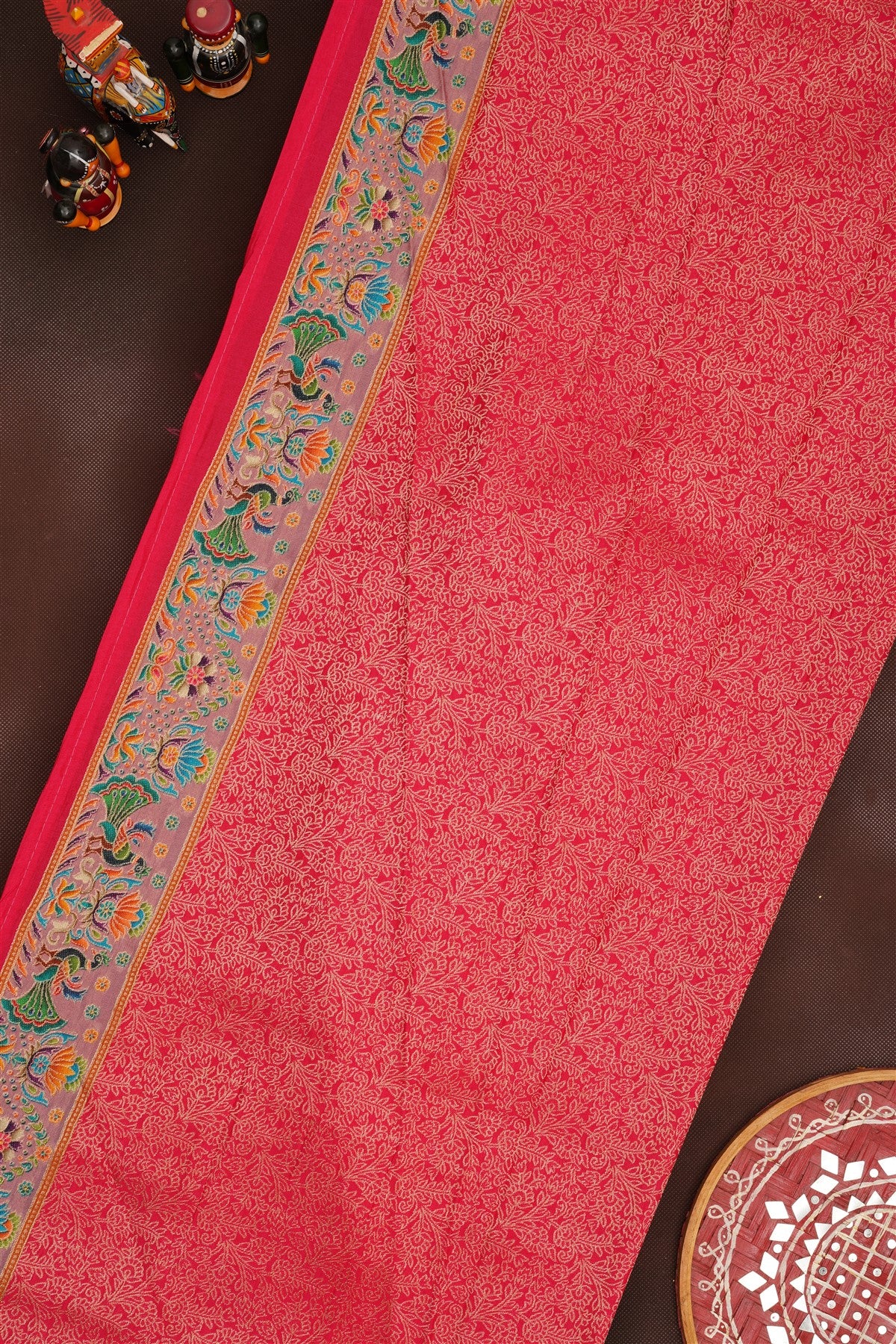 Banarasi Roman Silk Dusty Pink  Saree