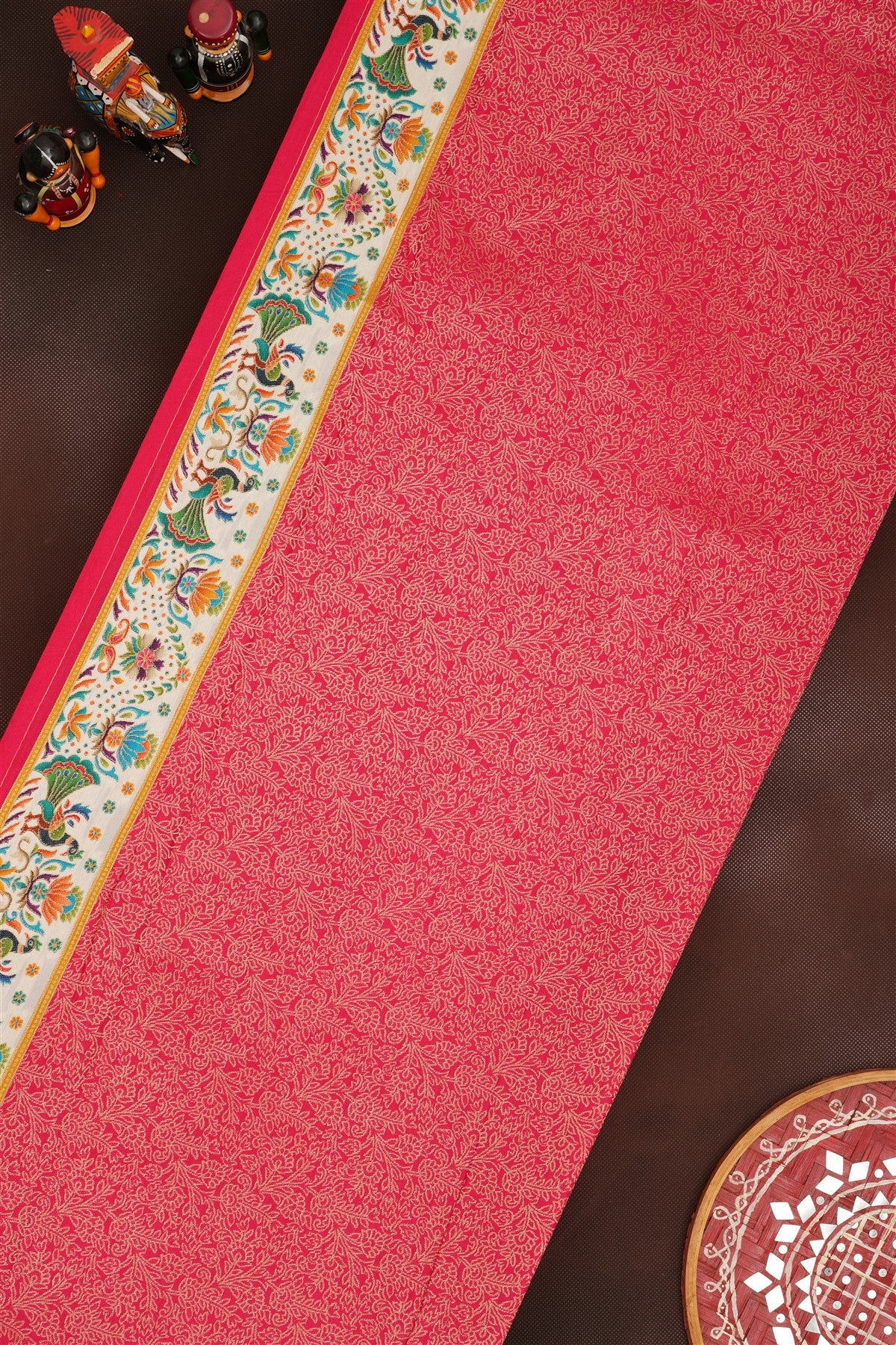 Banarasi Roman Silk Light Cream  Saree